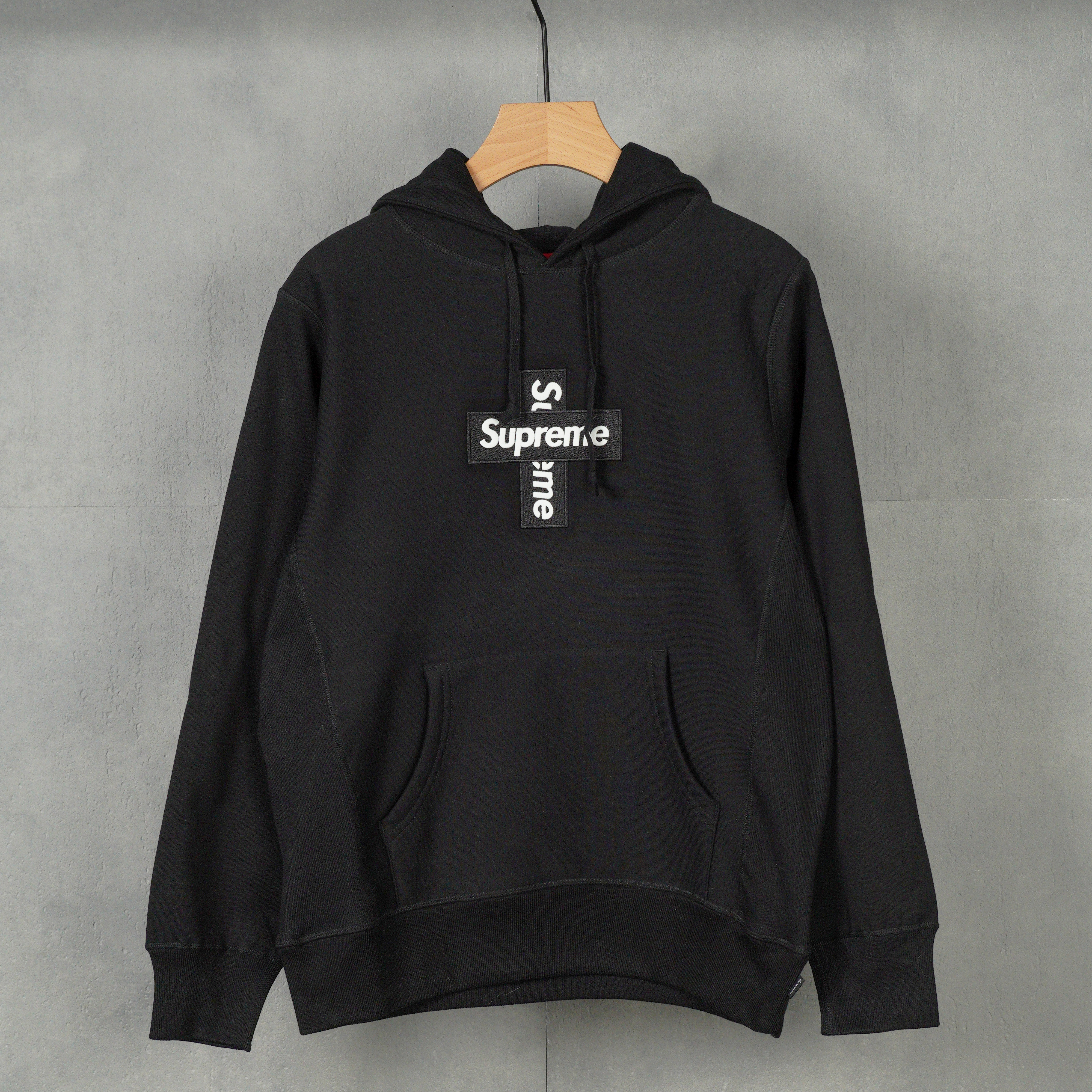 Supreme Week 15 Cross Box logo Hooded Sweatshirt Logo badge hooded sweatshirt"Black"（SUP-FW20-335）