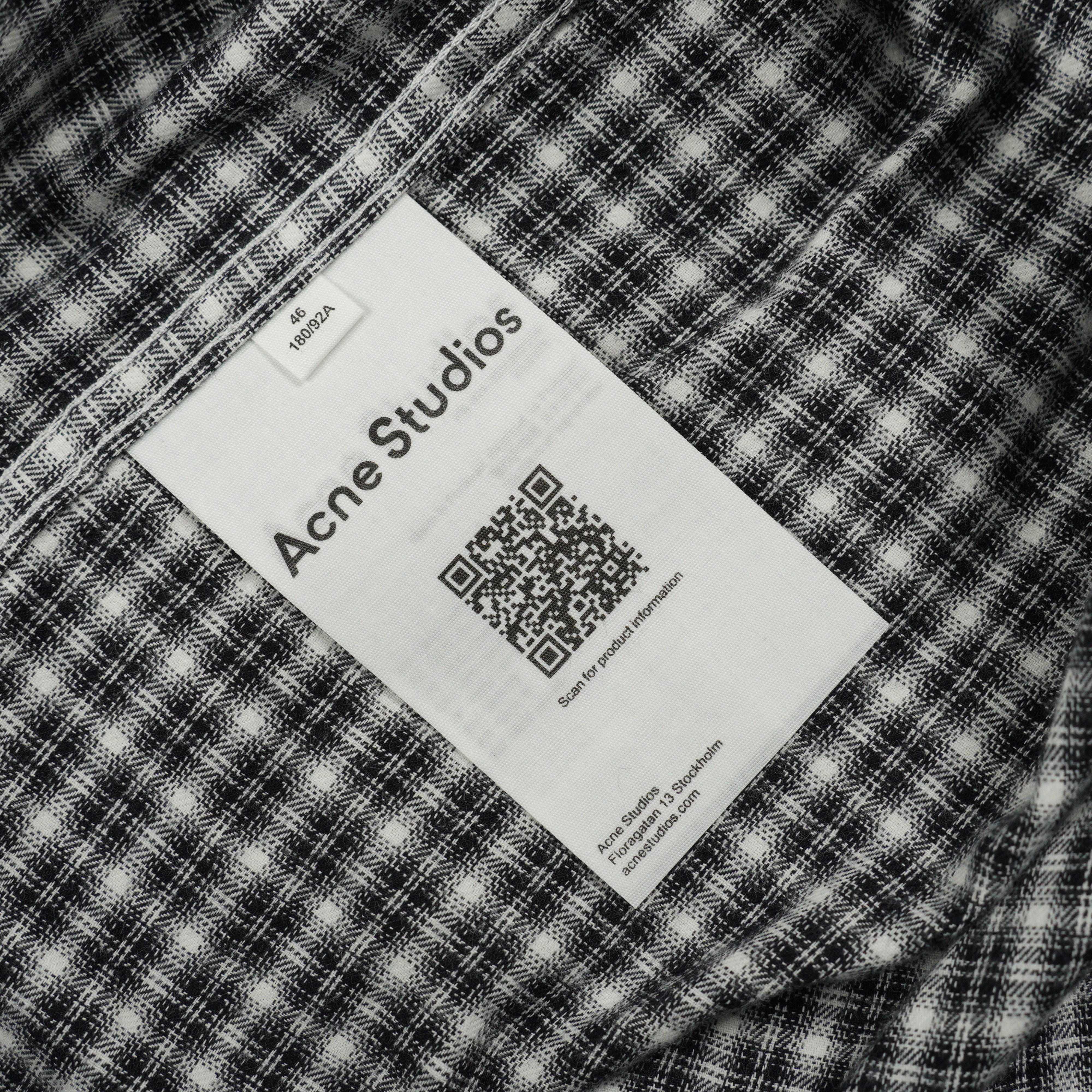 Acne Studios Check Shirt Black/White (BB0667-J83）