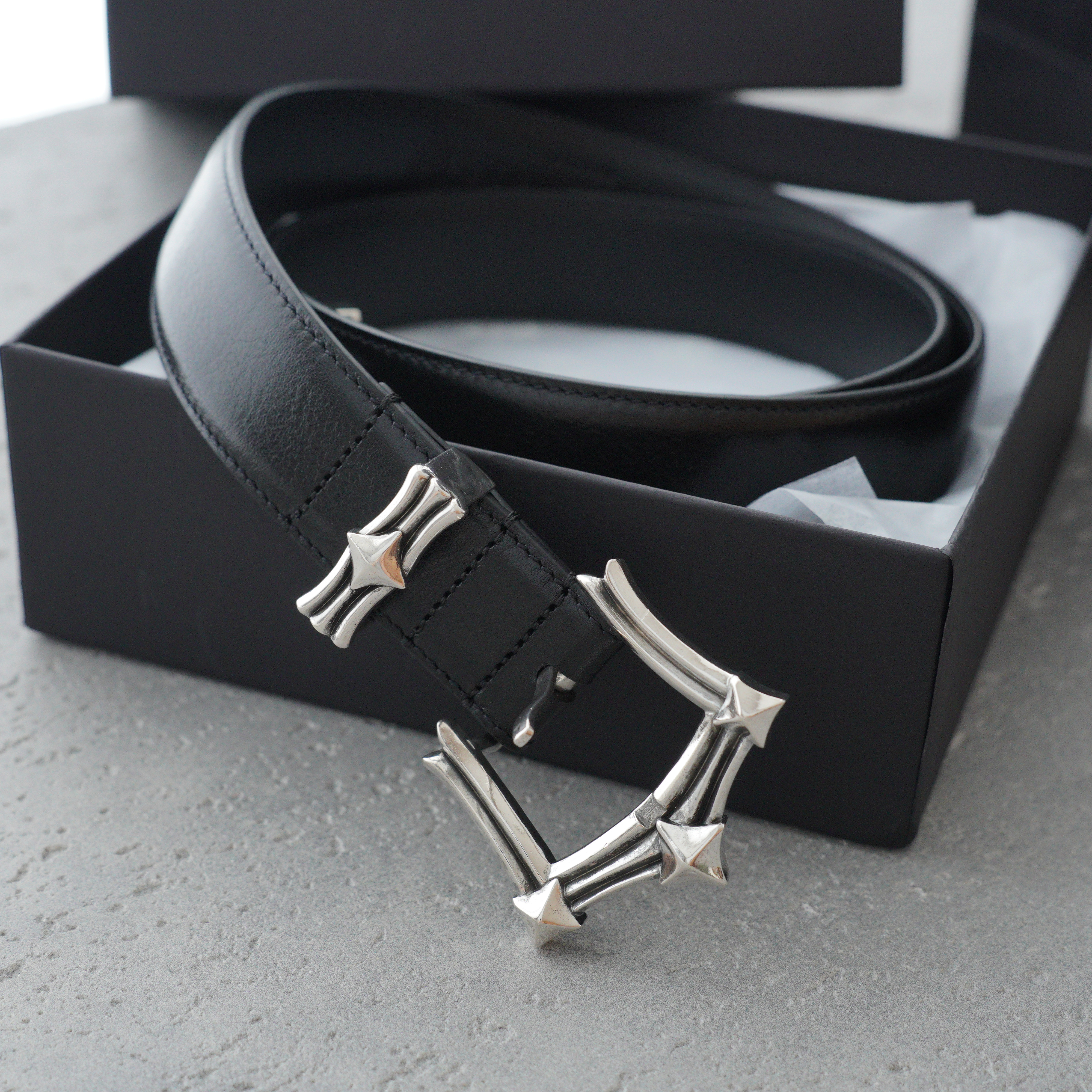 Chrome Hearts Waxed Punk Leather Belt-3cm（CH16019）