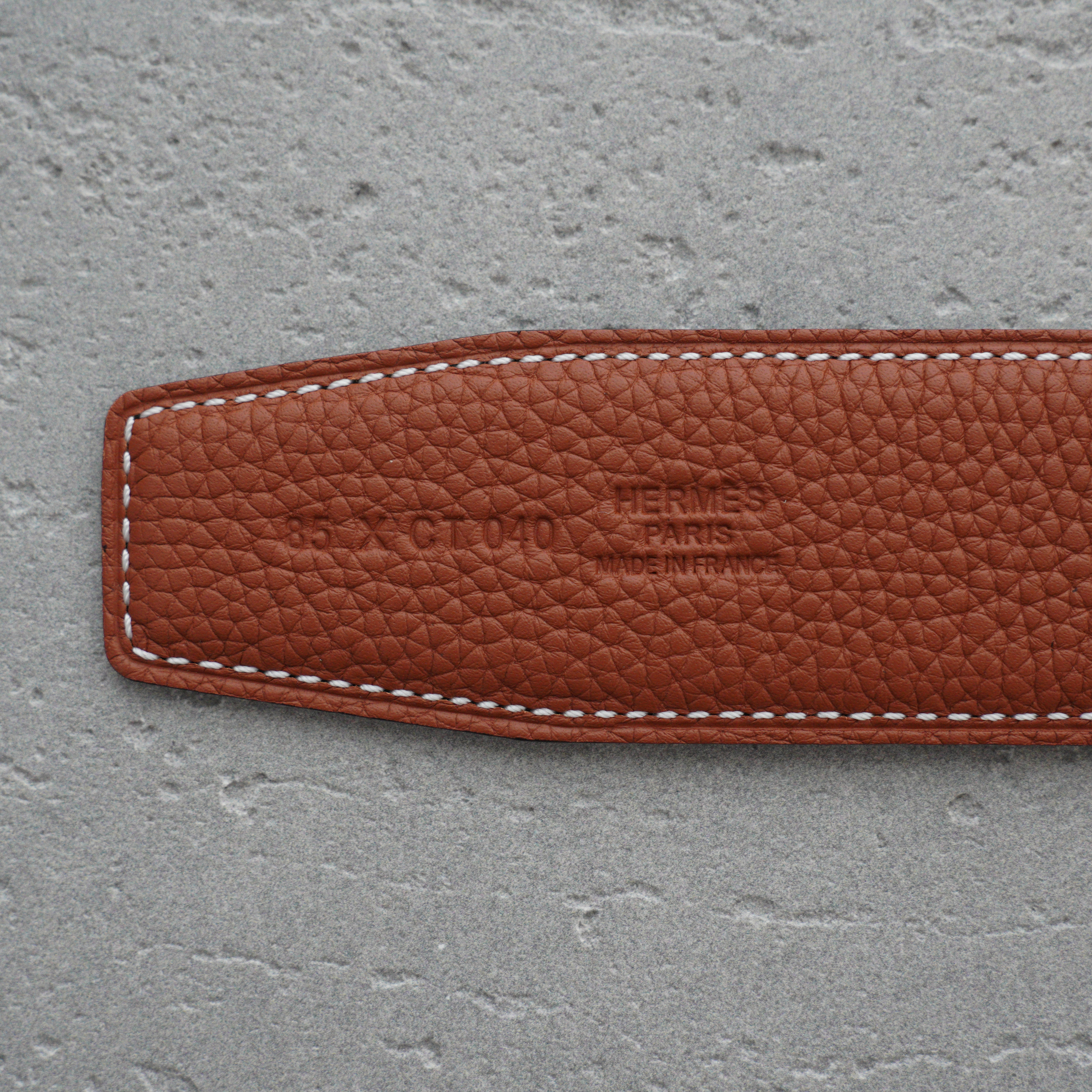 Hermès H buckle and double-sided leather strap 32 mm（H064544CC06-H073967CAAA）