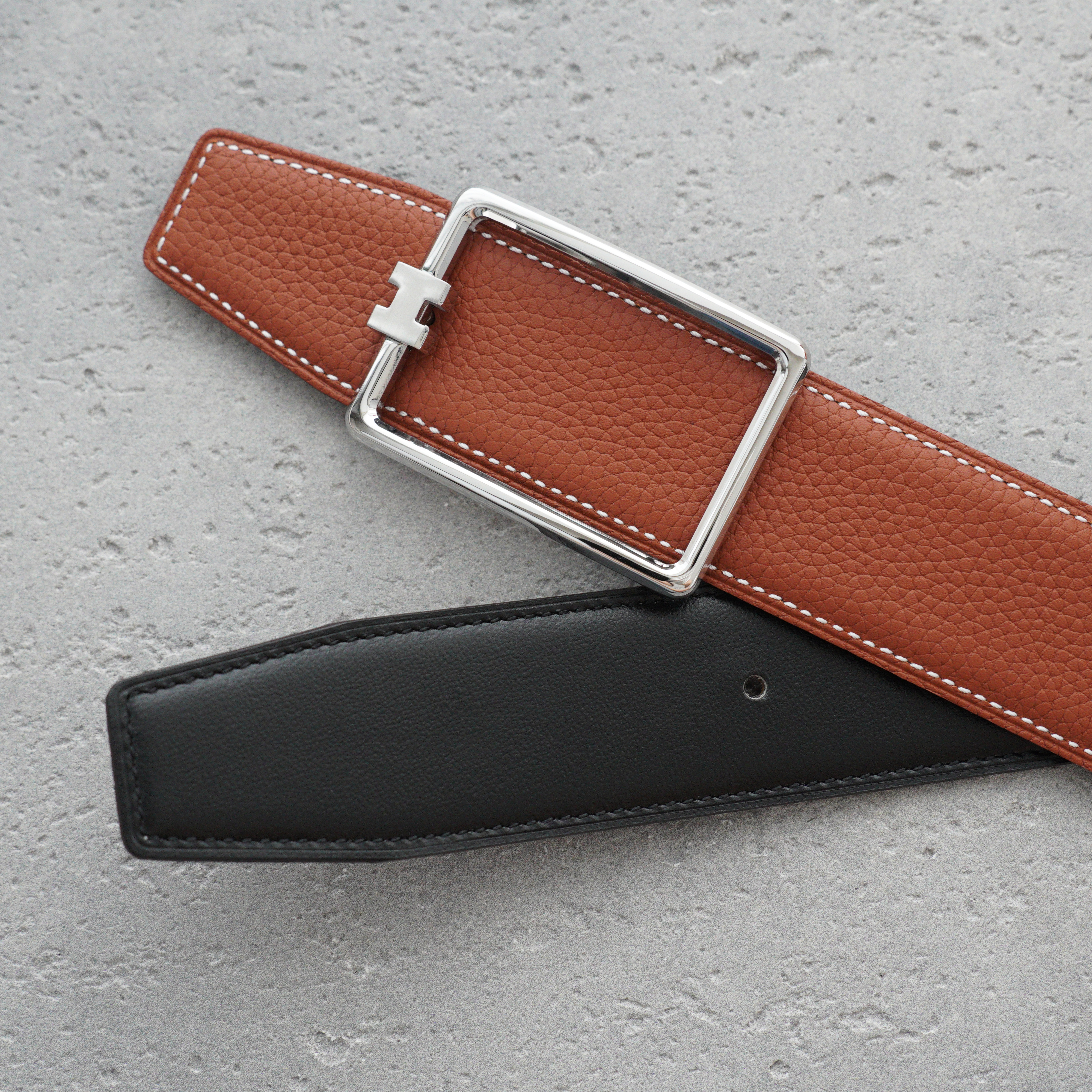 Hermes -- Leather Belts Men's-3.8cm（H081675CK05-H077971CAAA105）