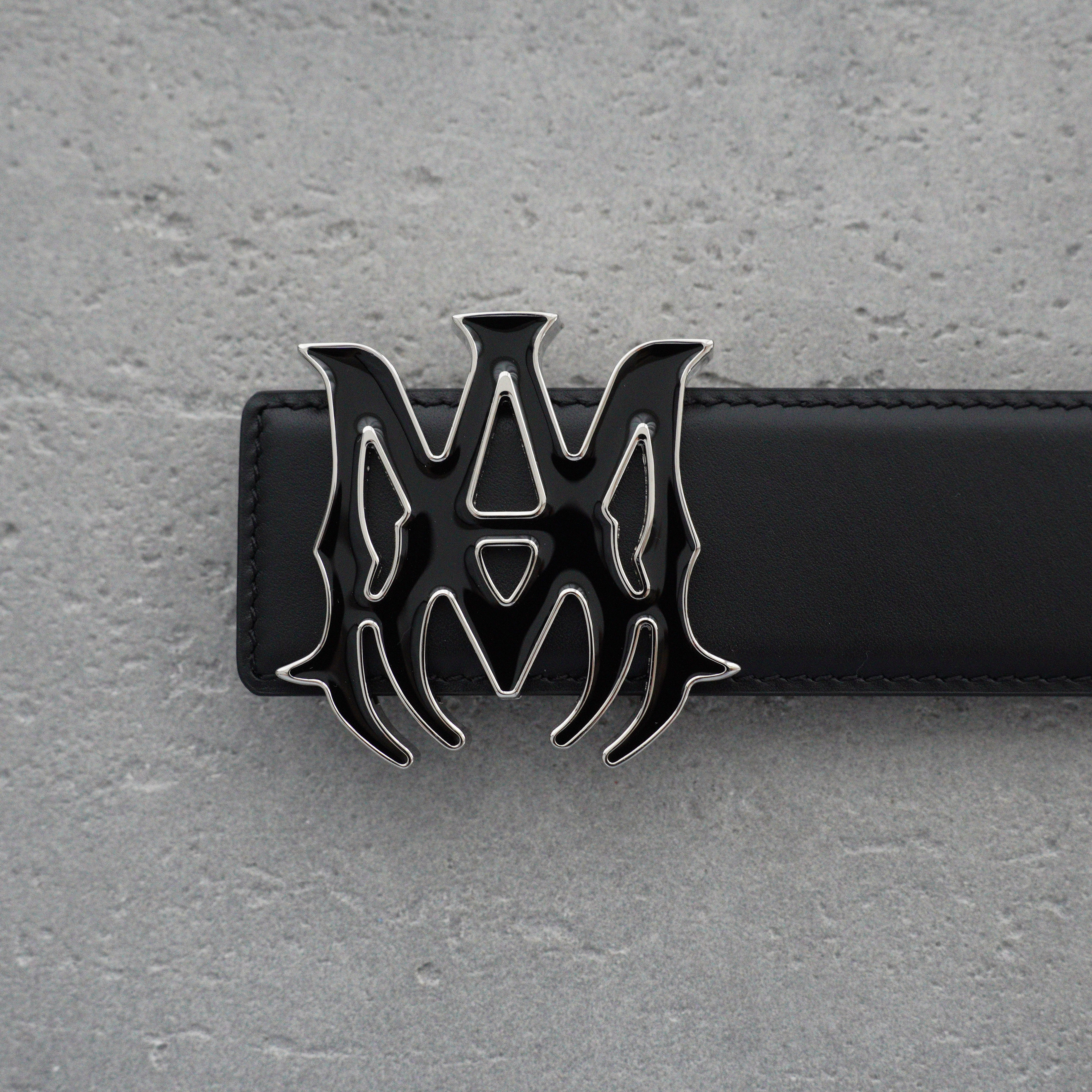 AMIRI Logo motif leather belt 4cm（PXMAL002024）