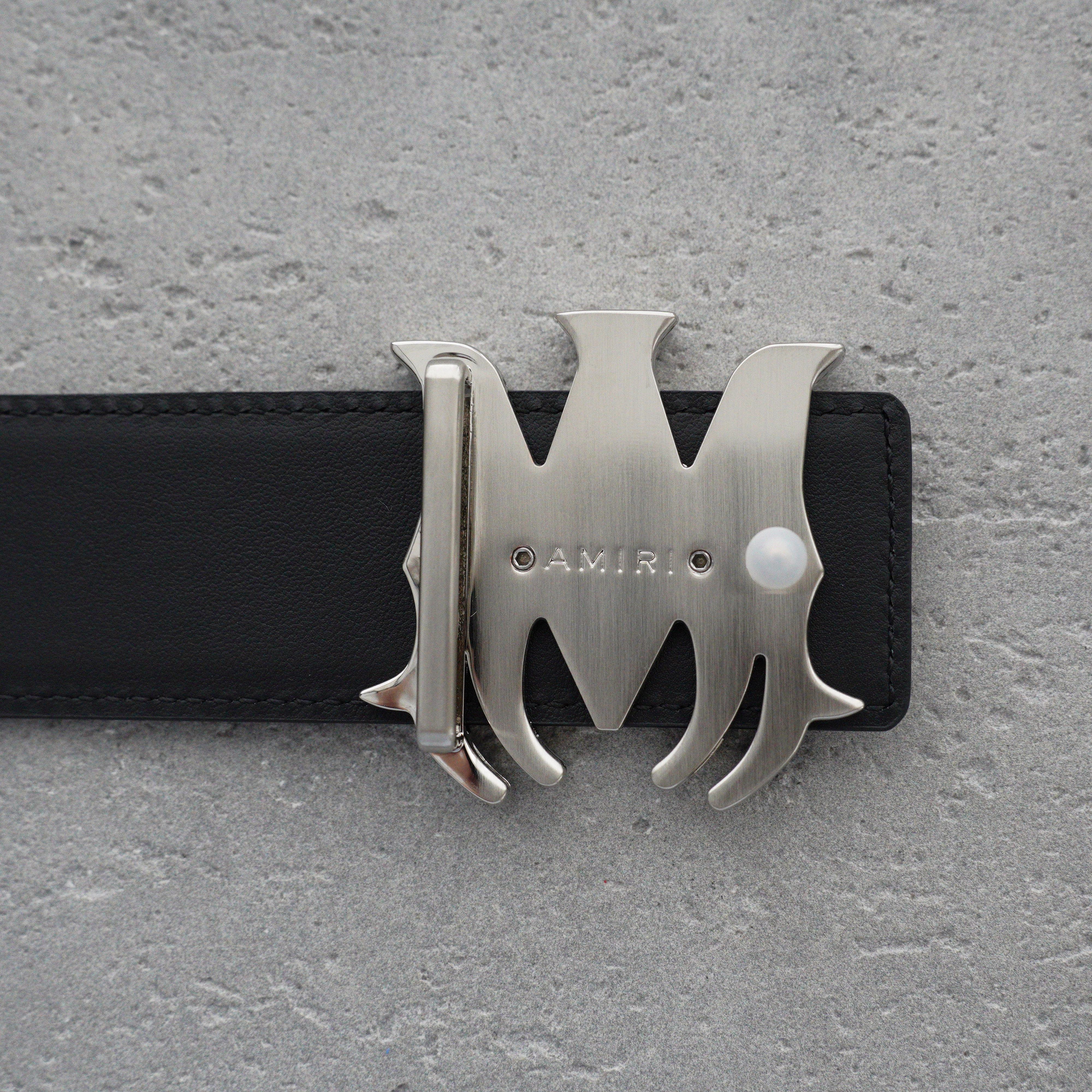 AMIRI Logo motif leather belt 4cm（PXMAL002024）