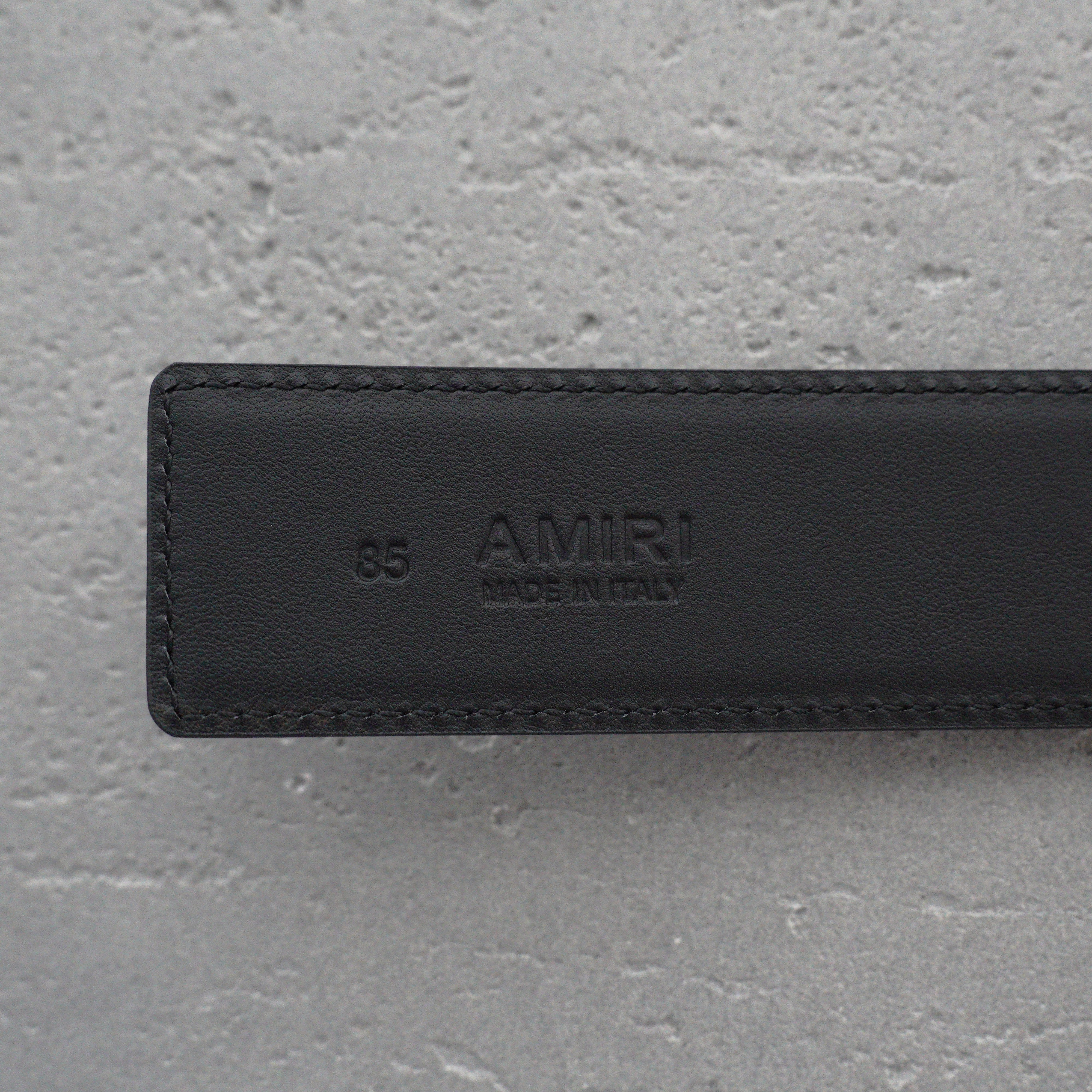 AMIRI Logo motif leather belt 4cm（PXMAL002024）