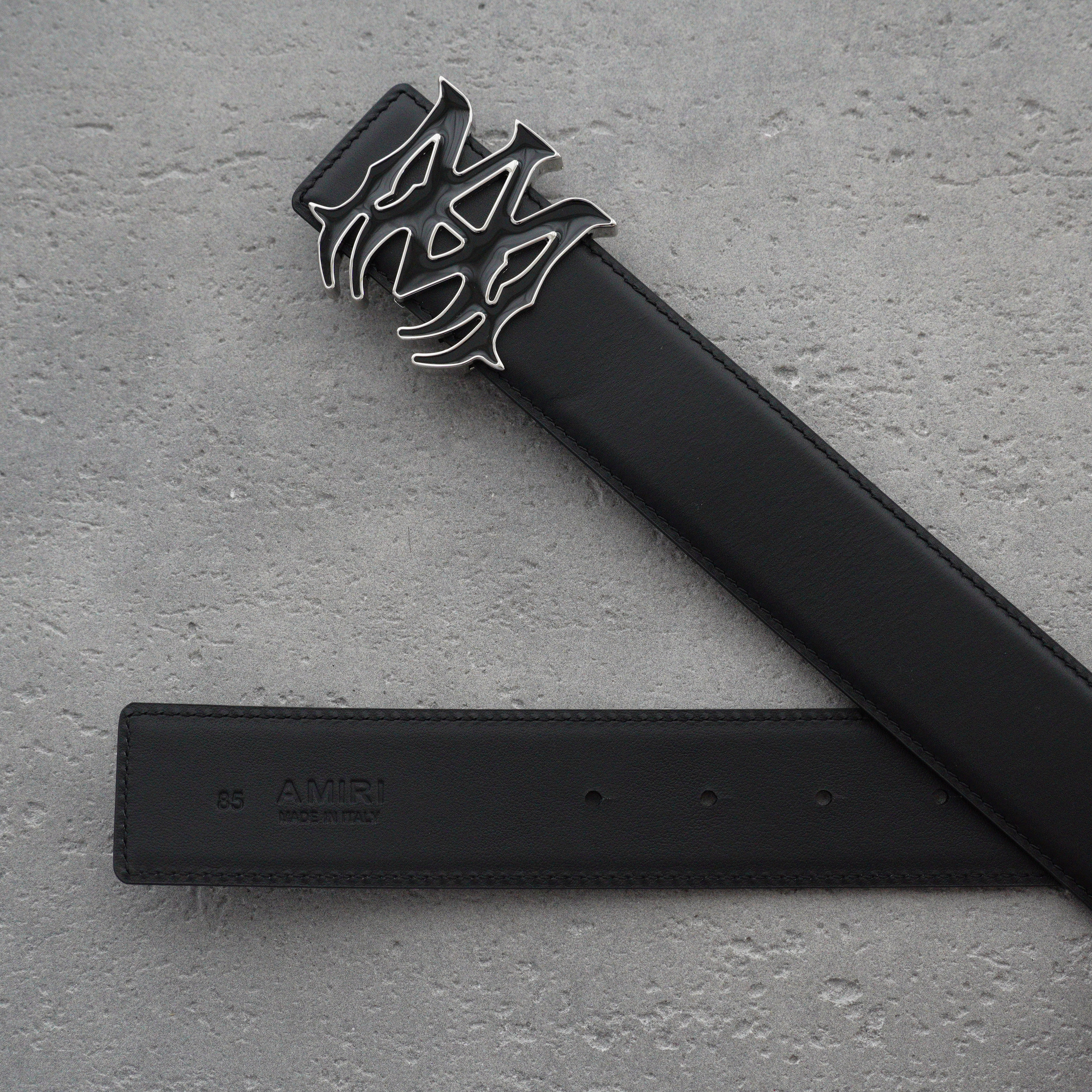 AMIRI Logo motif leather belt 4cm（PXMAL002024）