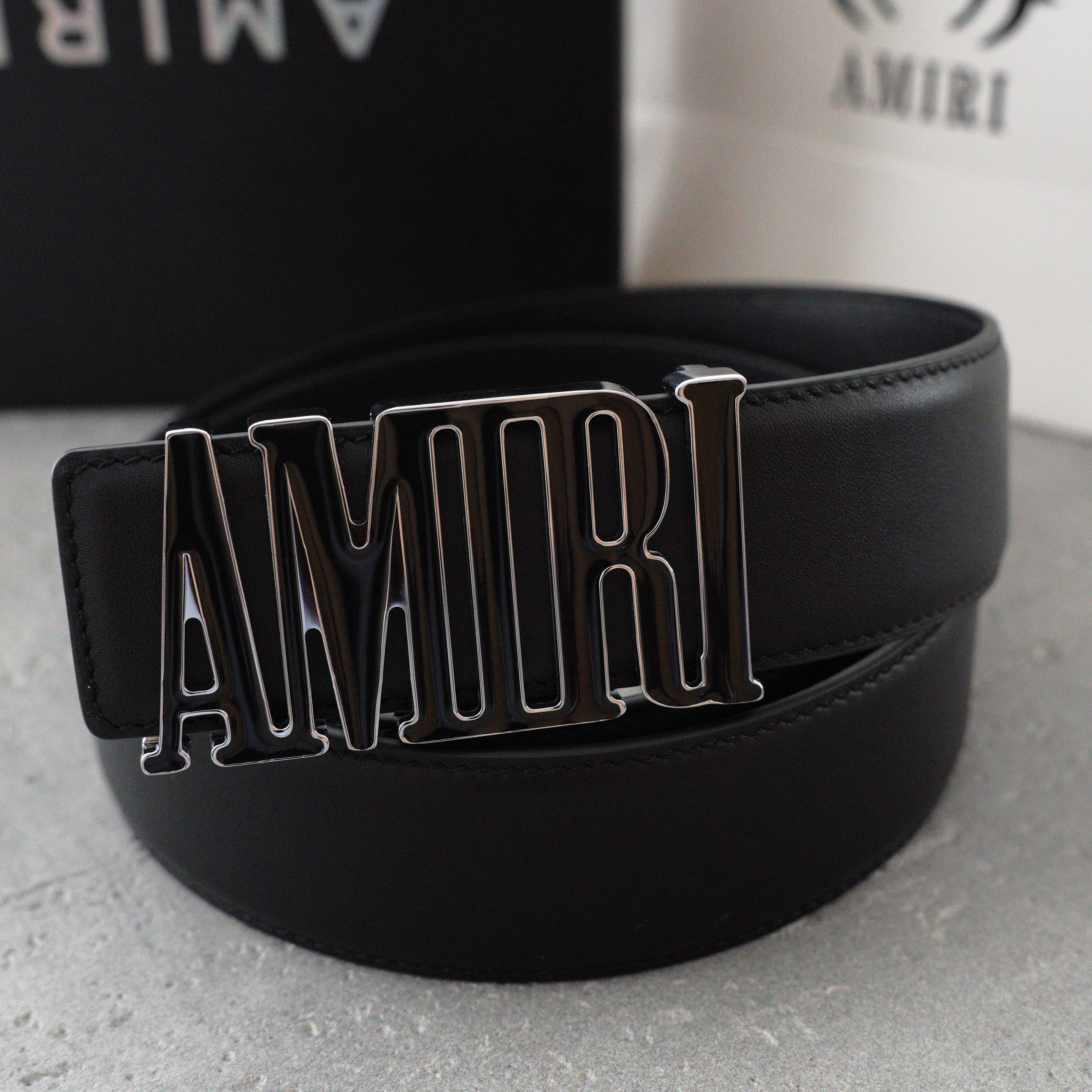 Amiri 3.5cm calfskin belt-black（PF22MAL002001）