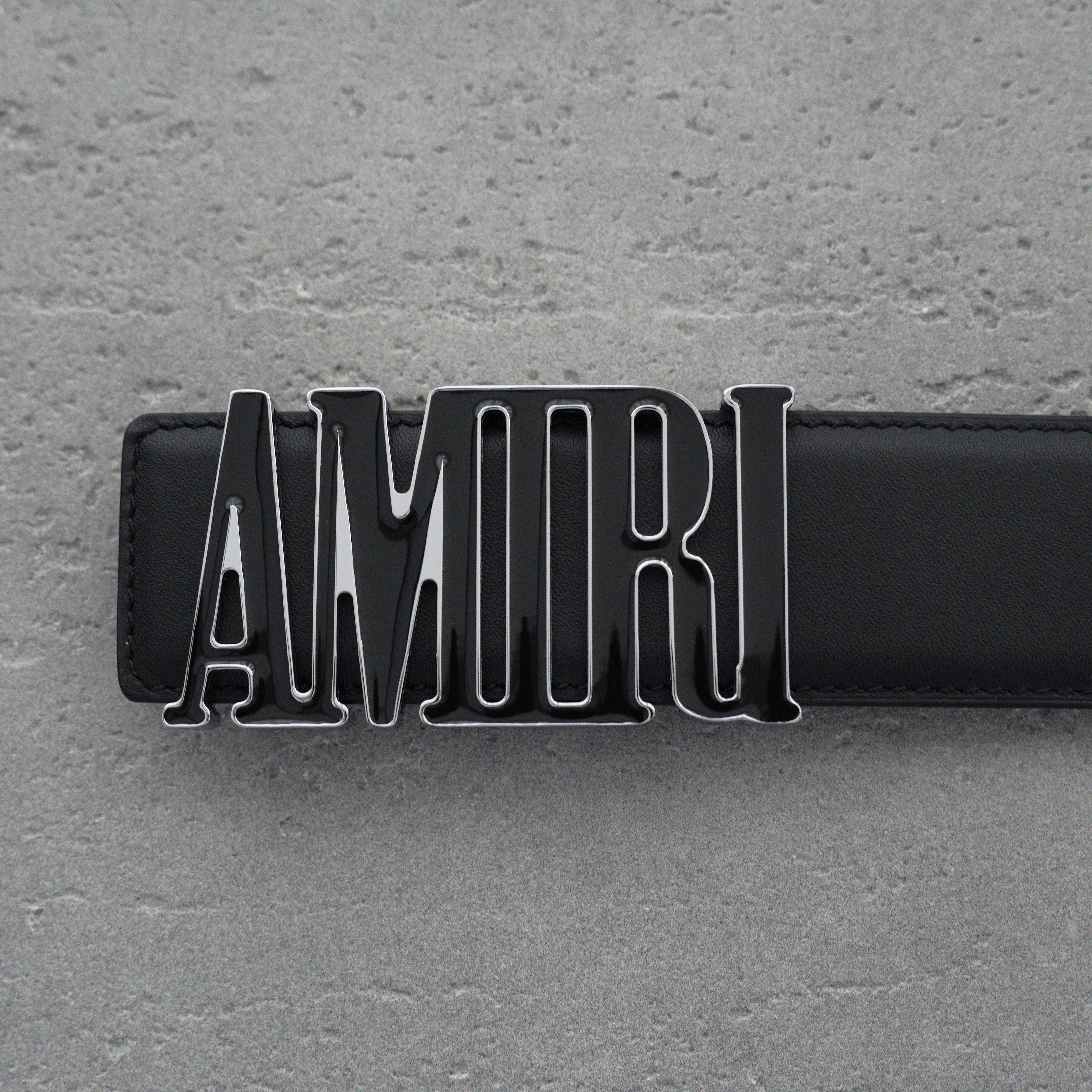 Amiri 3.5cm calfskin belt-black（PF22MAL002001）