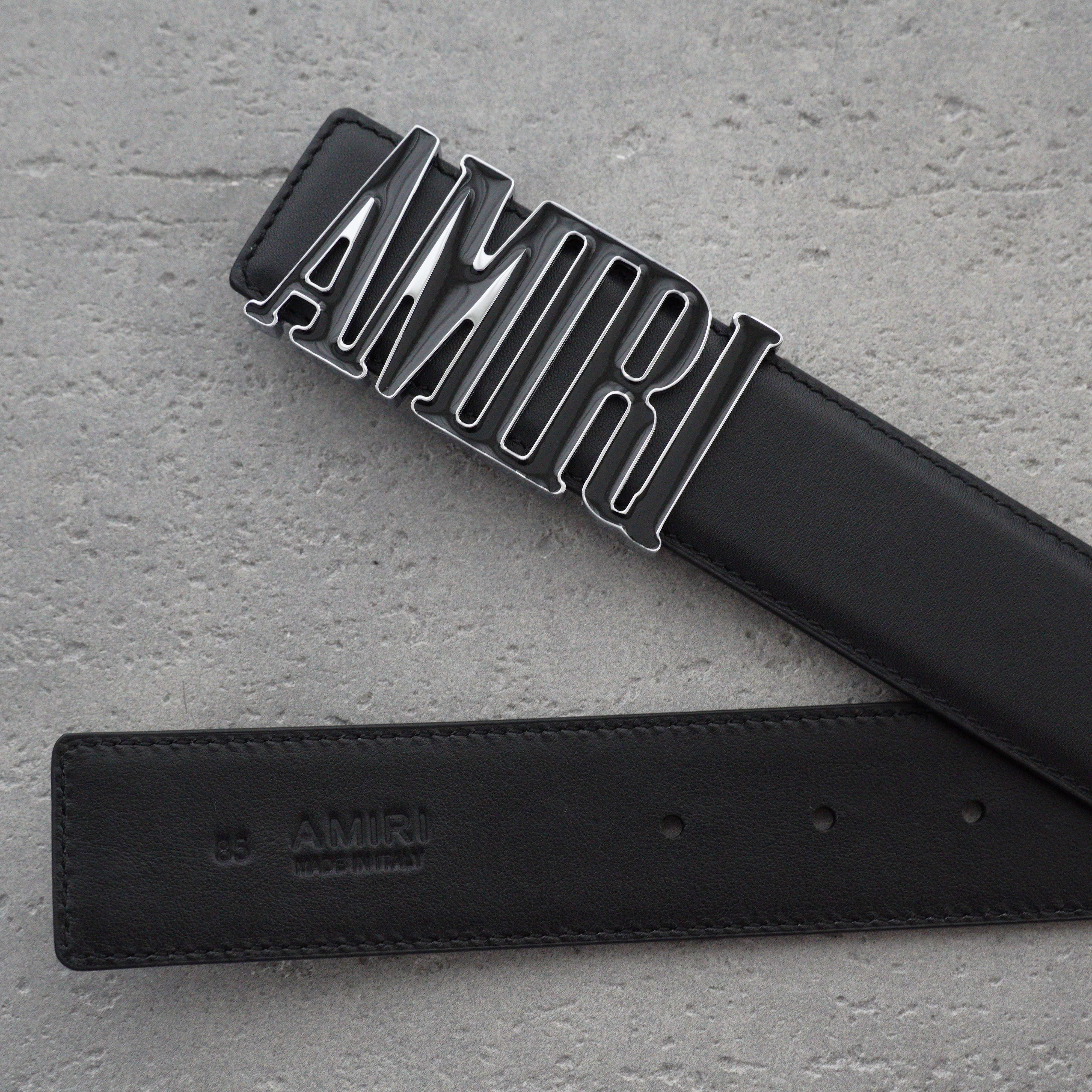 Amiri 3.5cm calfskin belt-black（PF22MAL002001）