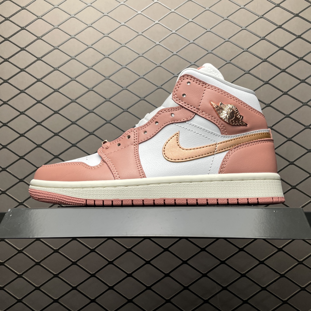Jordan Air Jordan 1 Mid SE "Red Stardust" basketball shoes( FB9892-670)