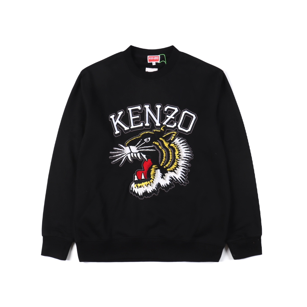 KENZO animal embroidered crew neck sweatshirt（FD65SW0494MF-99J）