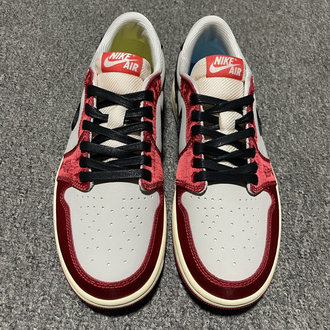 Trophy Room × Nike Air Jordan 1 Low OG "Sail and Varsity Red" (FN0432-100)
