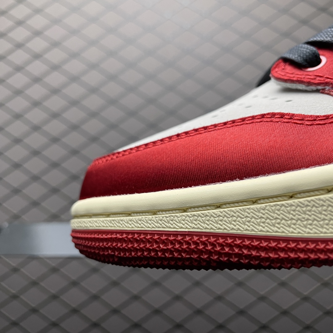 Trophy Room × Nike Air Jordan 1 Low OG "Sail and Varsity Red" (FN0432-100)