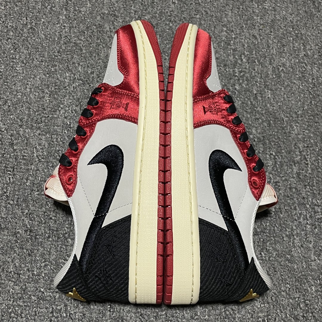 Trophy Room × Nike Air Jordan 1 Low OG "Sail and Varsity Red" (FN0432-100)
