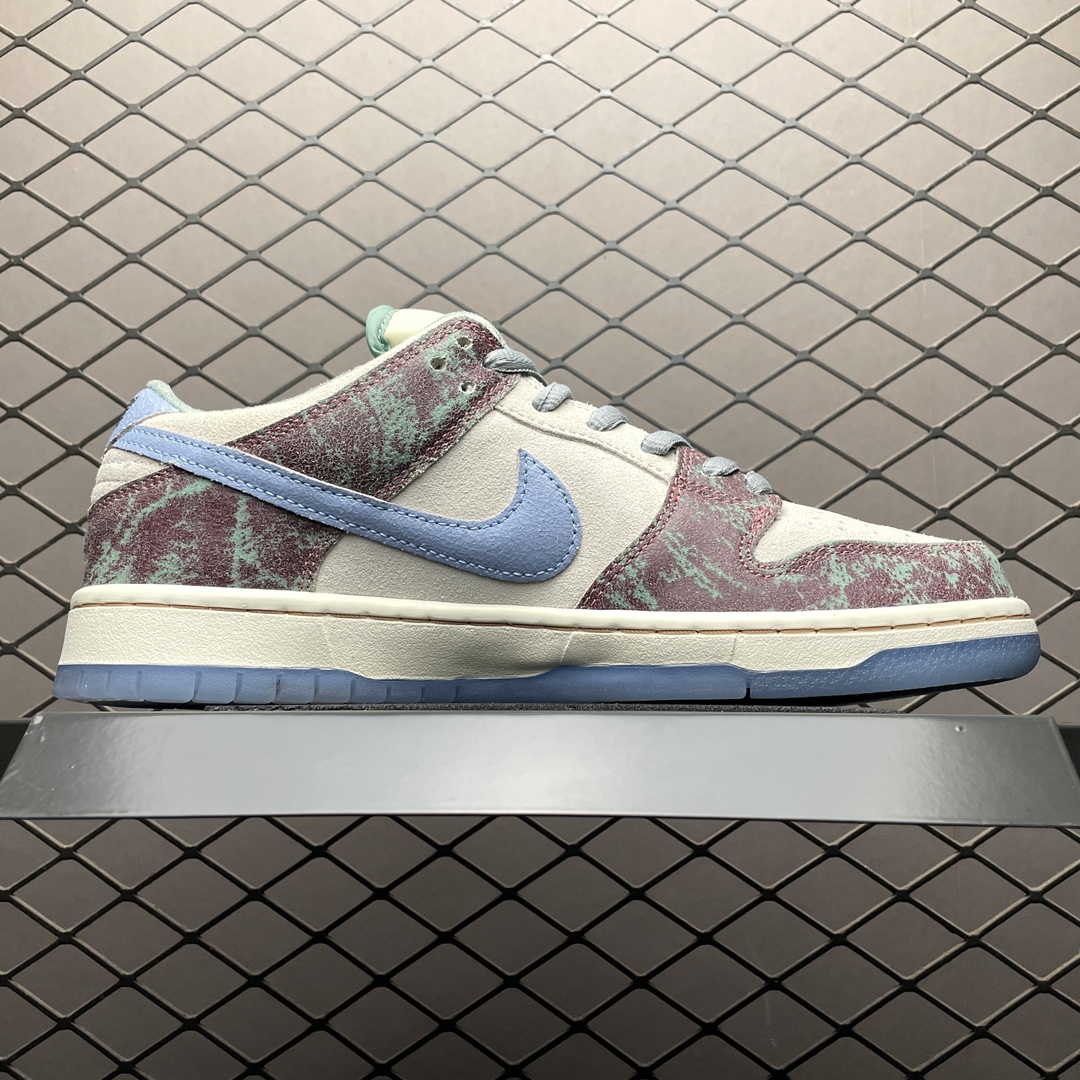 Crenshaw Skate Club × Nike SB Dunk Low PRO QS "Sail/Light Blue-Cedar"(FN4193-100)
