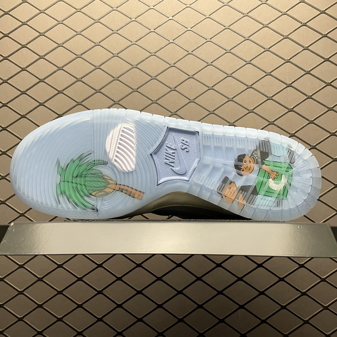 Crenshaw Skate Club × Nike SB Dunk Low PRO QS "Sail/Light Blue-Cedar"(FN4193-100)