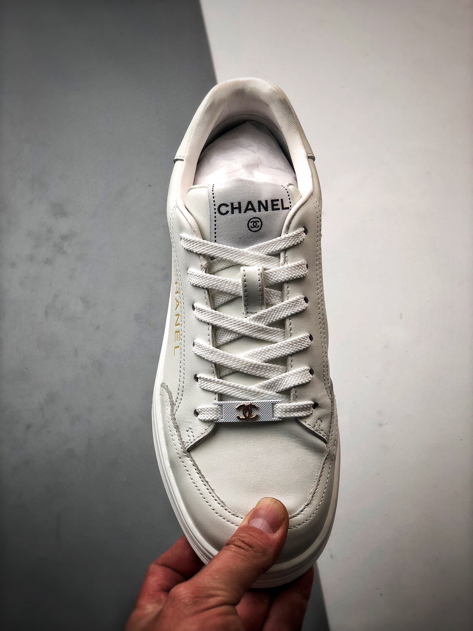CHANL leather sneakers（G45085-B13311-NP502）