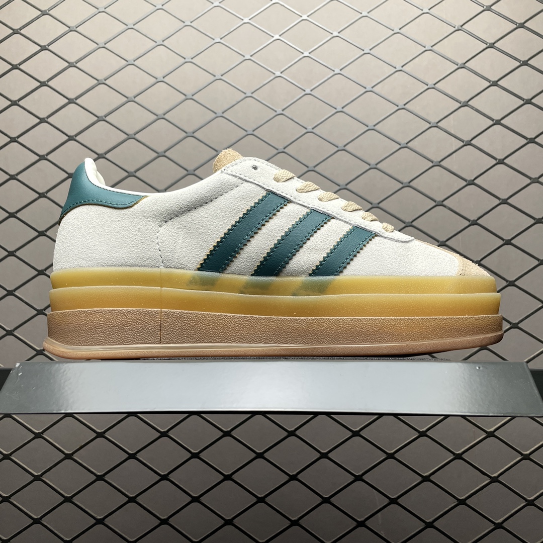 adidas Originals WMNS Gazelle "White/Collegiate Green/Magic Beige（ID7056）