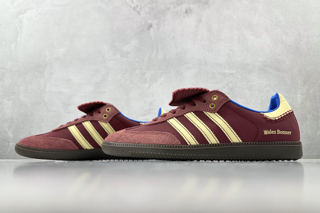 Wales Bonner × adidas Samba Nylon Low Fox Brown/Sandy Beige/Lucky  Blue（IE0579）