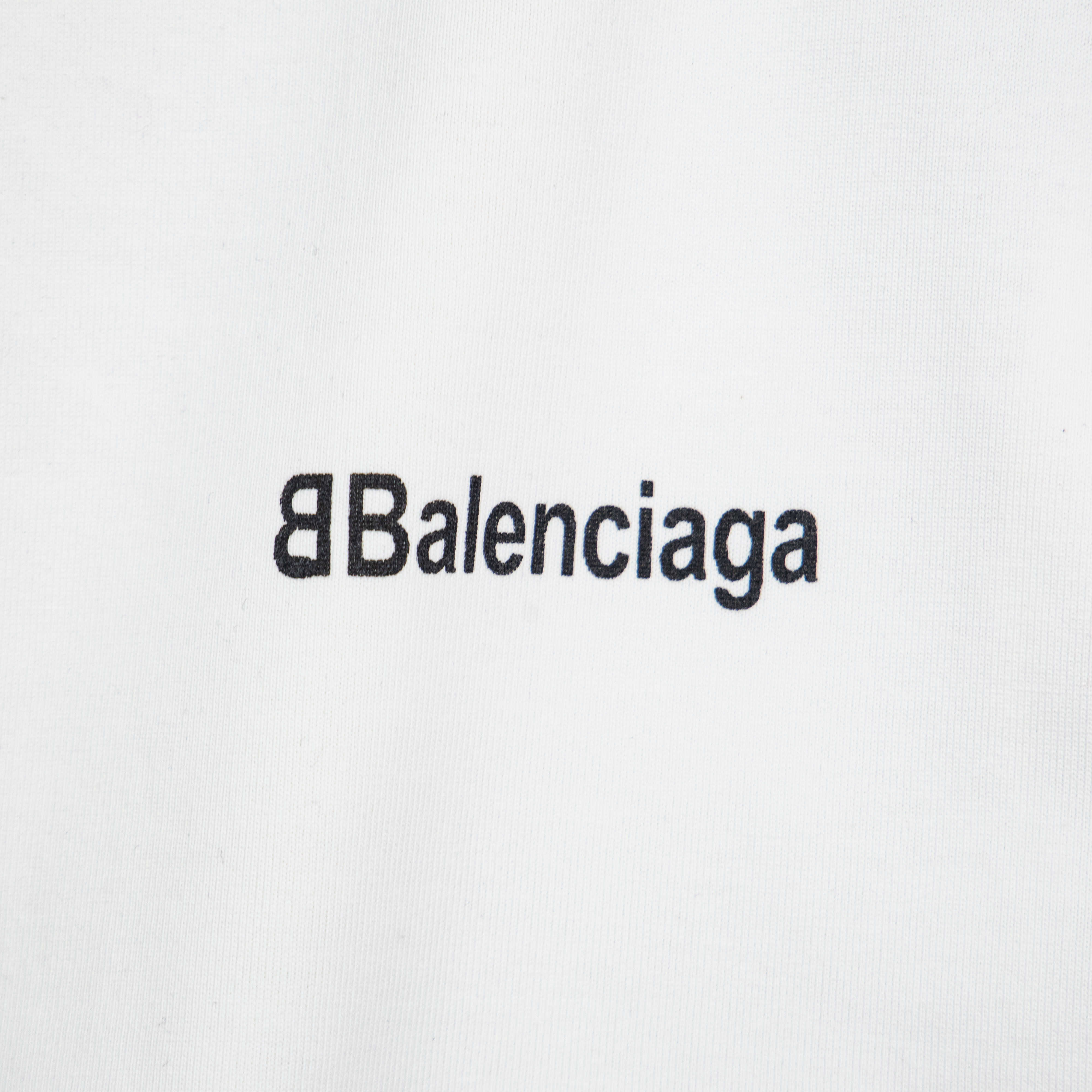 BALENCIAGA Men's Paris Soccer Long Sleeve T-Shirt Oversized "Black/White"(778972TPVT71070）