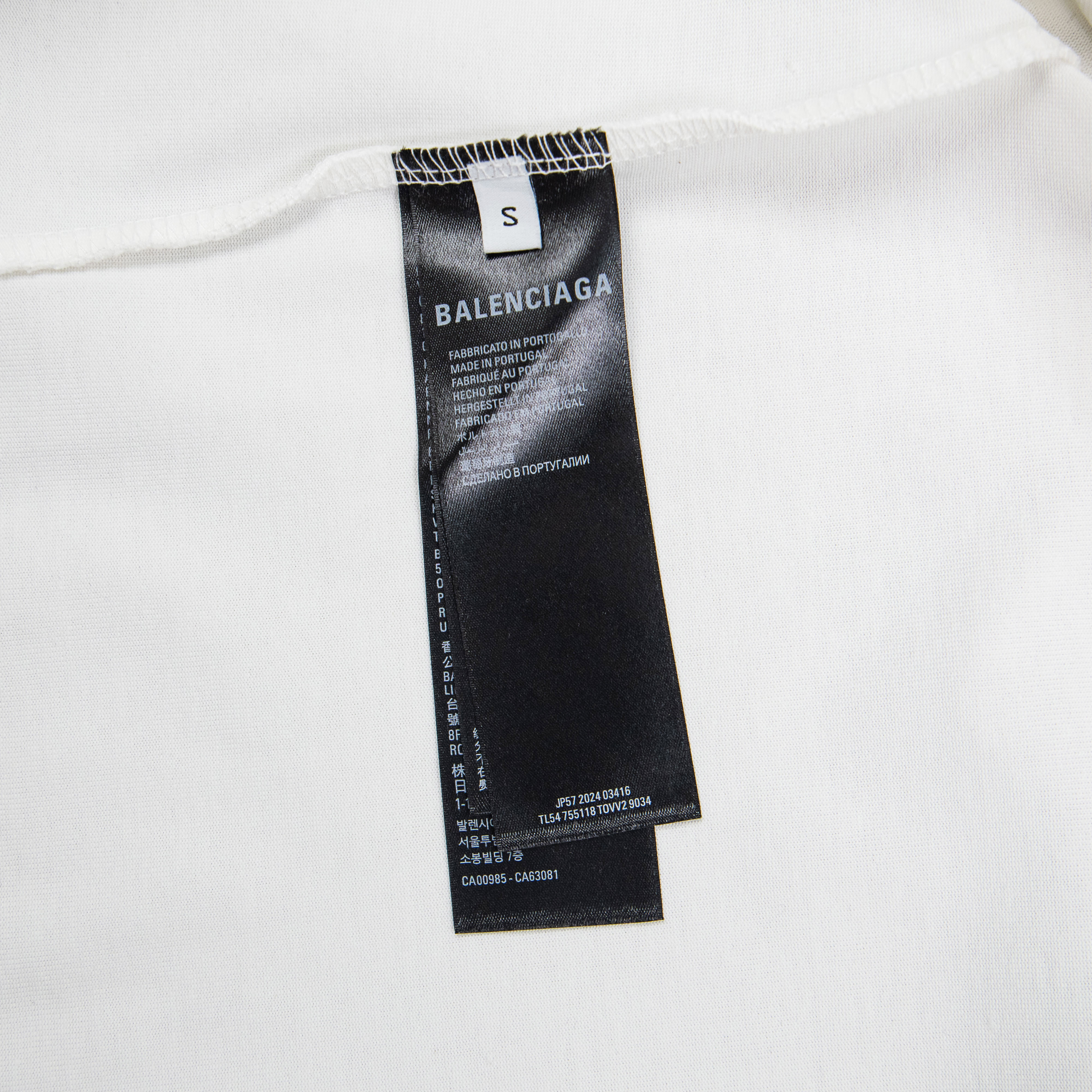 BALENCIAGA Men's Paris Soccer Long Sleeve T-Shirt Oversized "Black/White"(778972TPVT71070）