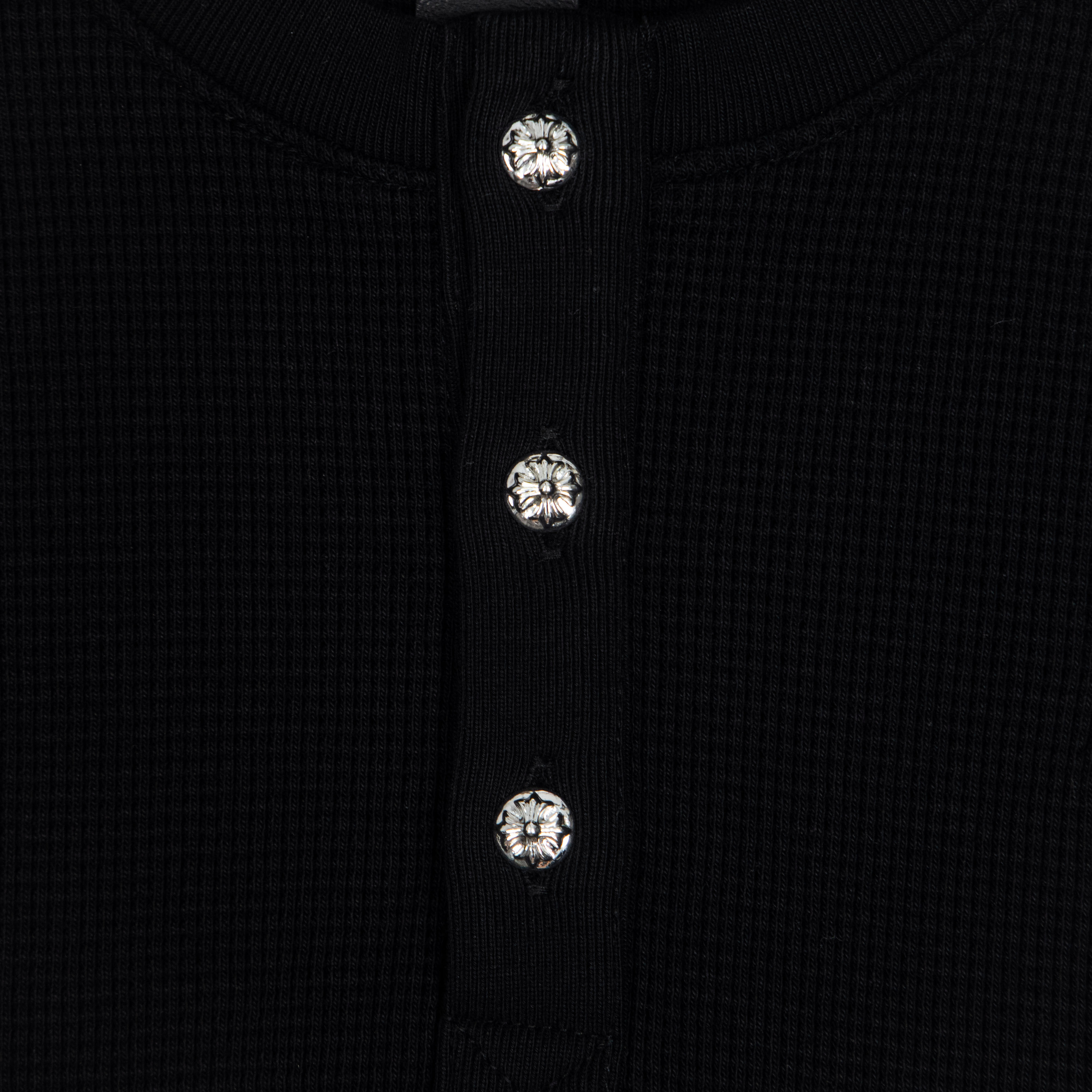 Chrome Hearts  Long-sleeve top with cross-stitch leather appliqué（CH-2026724）