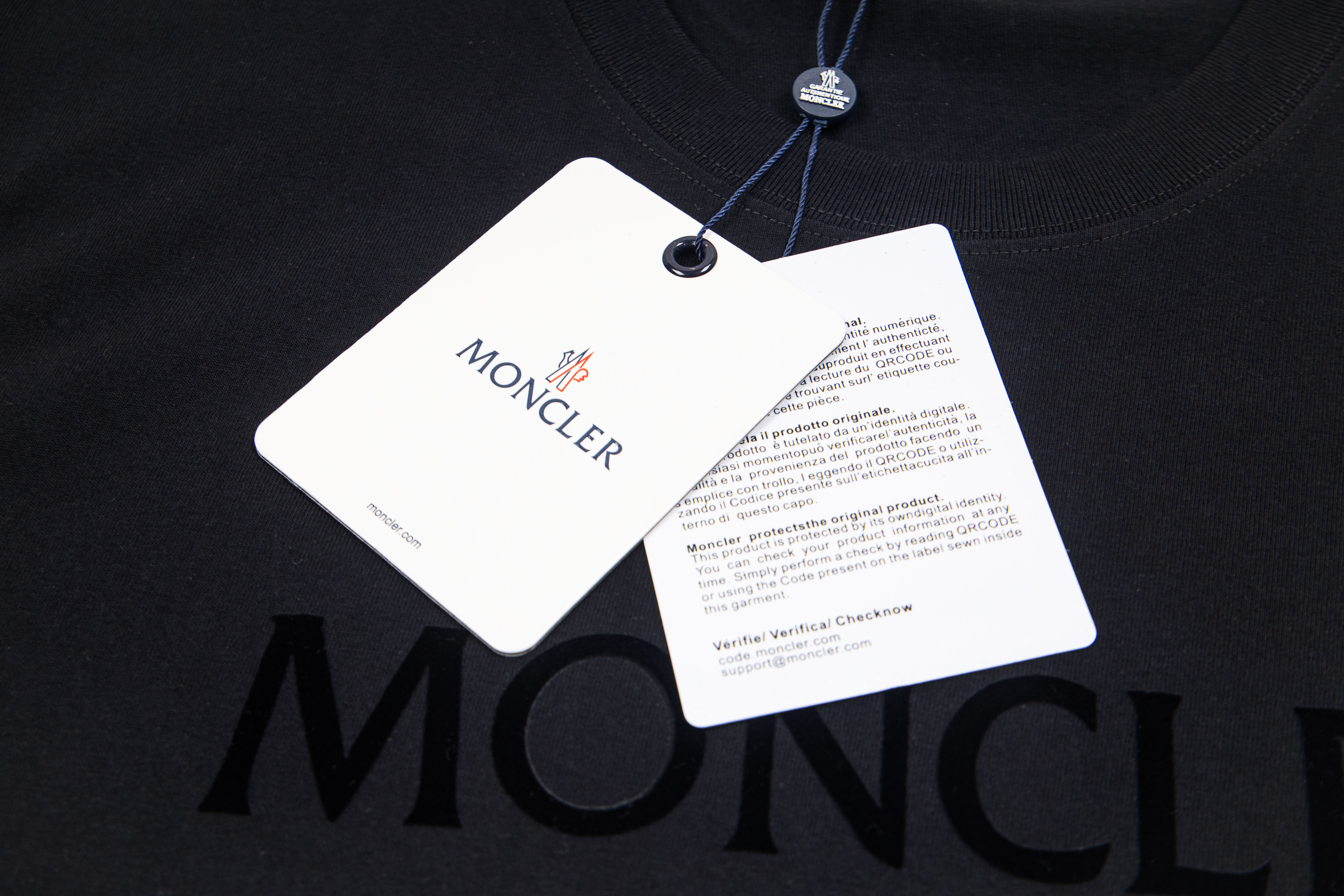 Moncler Flocked Logo Cotton T-Shirt（J20918C000248390T778）