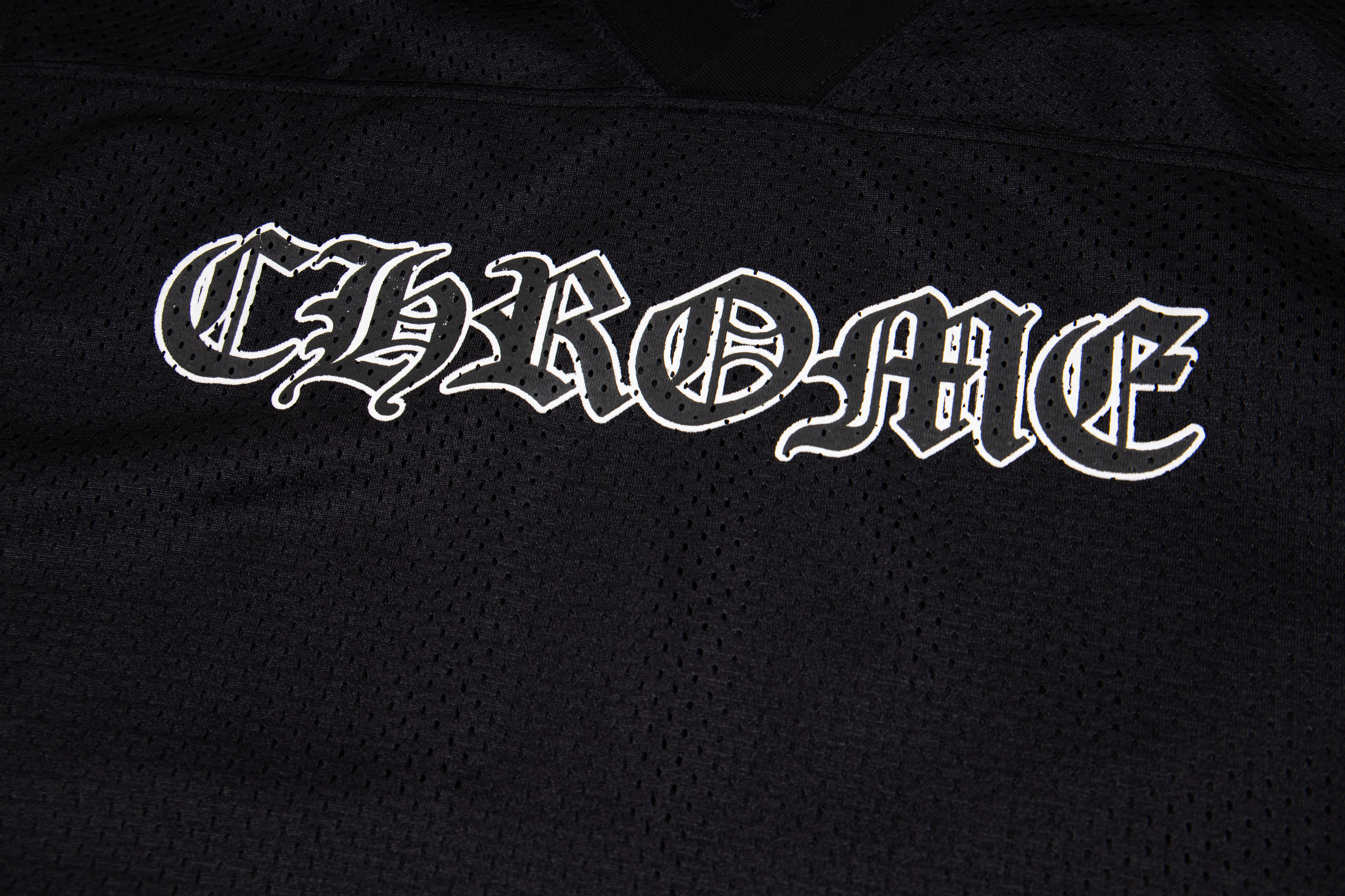 Chrome Hearts Mesh Stadium Football Jersey Black(CH-T20231186）