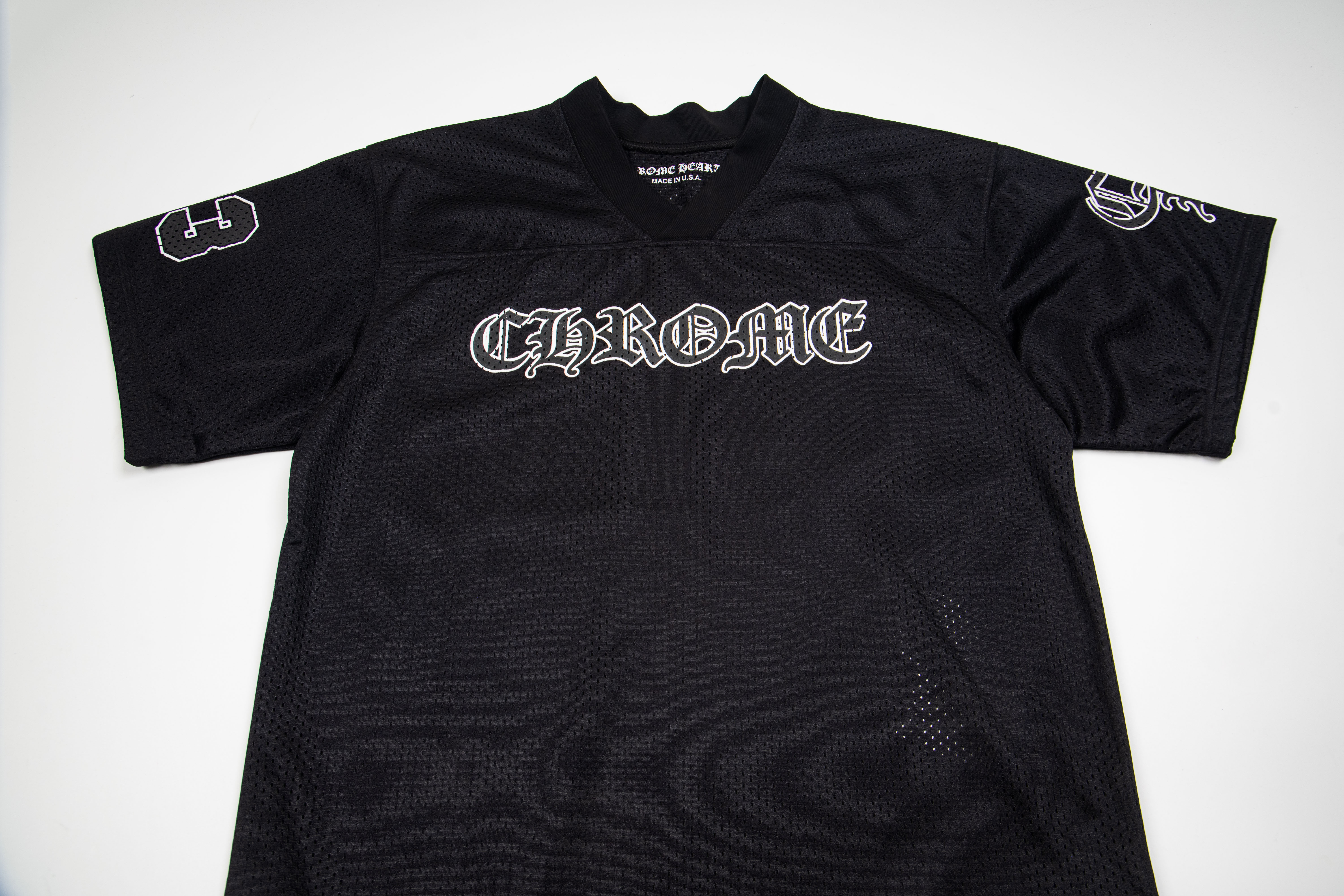 Chrome Hearts Mesh Stadium Football Jersey Black(CH-T20231186）