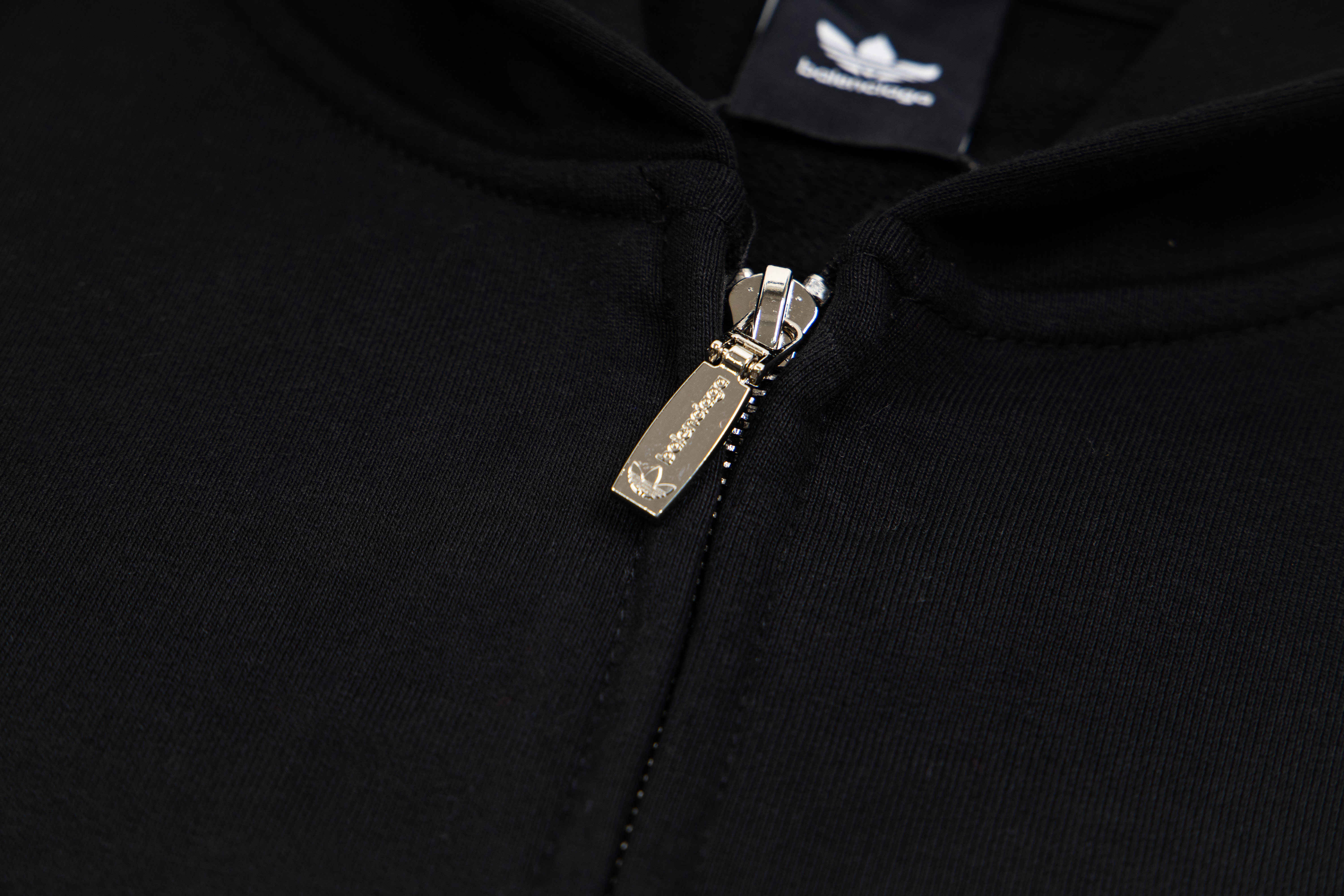 adidas BALENCIAGA Zip-Up Hoodie Small Fit "Black" (723754TNVN28482）