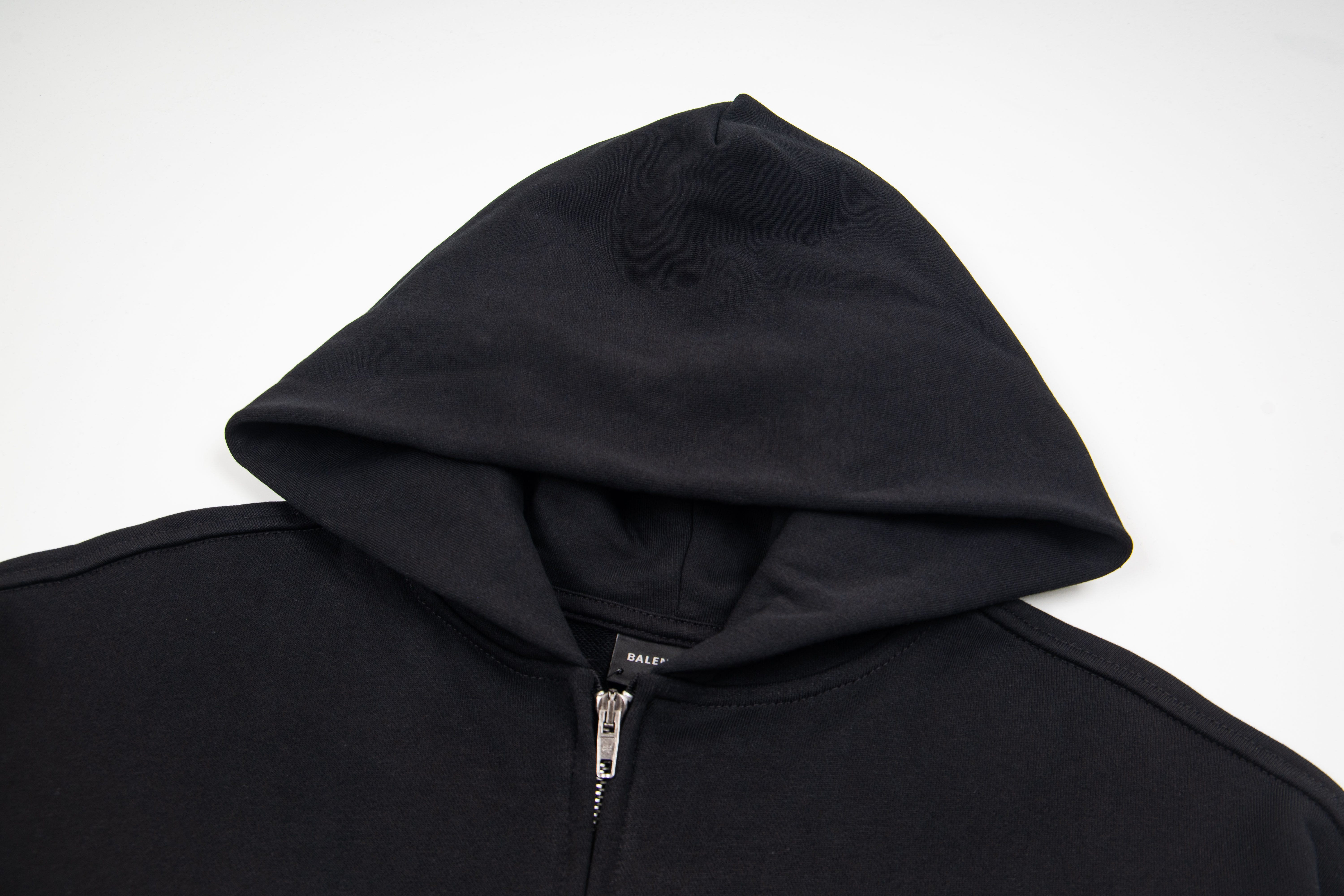 Balenciaga Paris Soccer Zip-up Hoodie Medium Fit 'Black White'(744457TPVS61070）