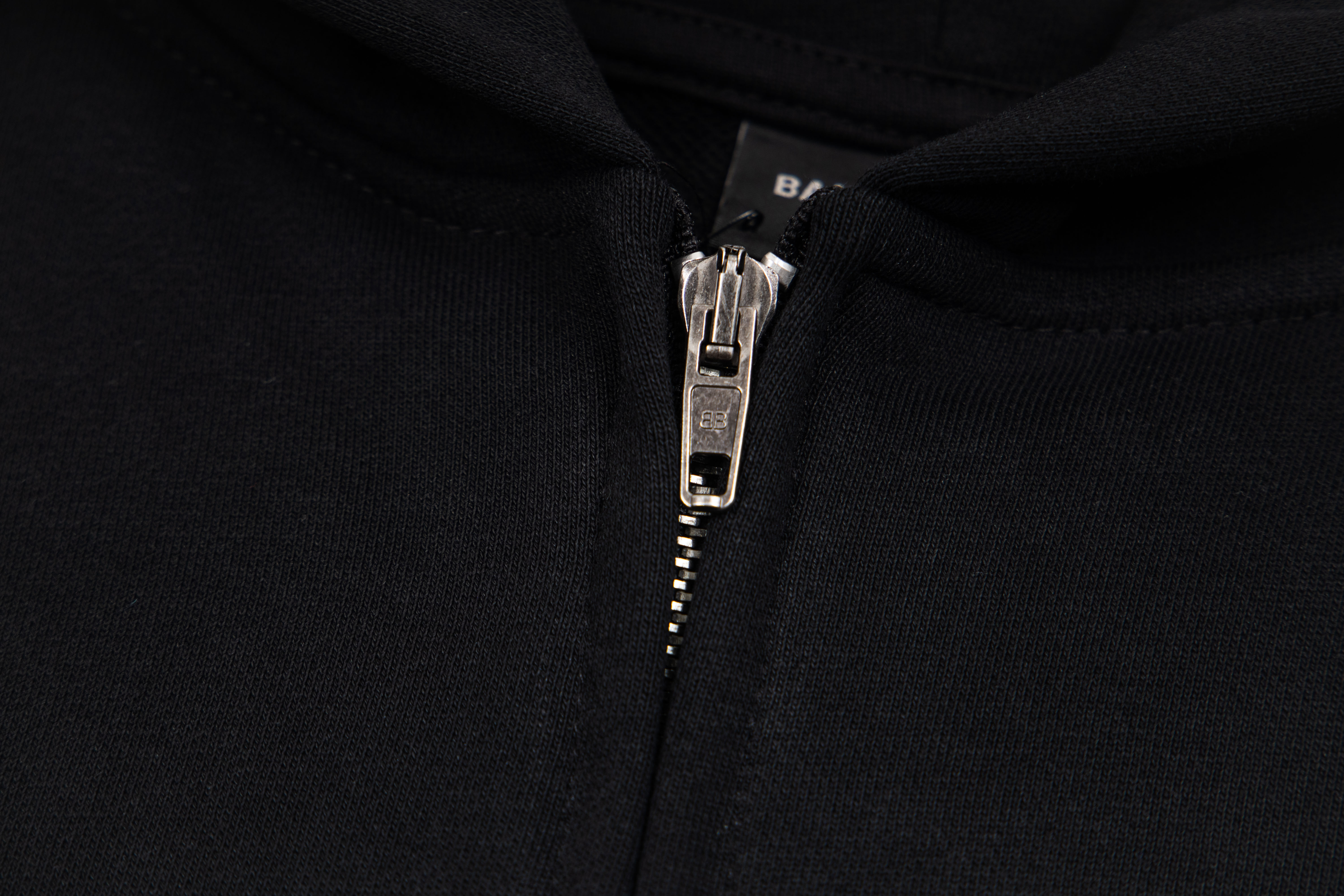 Balenciaga Paris Soccer Zip-up Hoodie Medium Fit 'Black White'(744457TPVS61070）