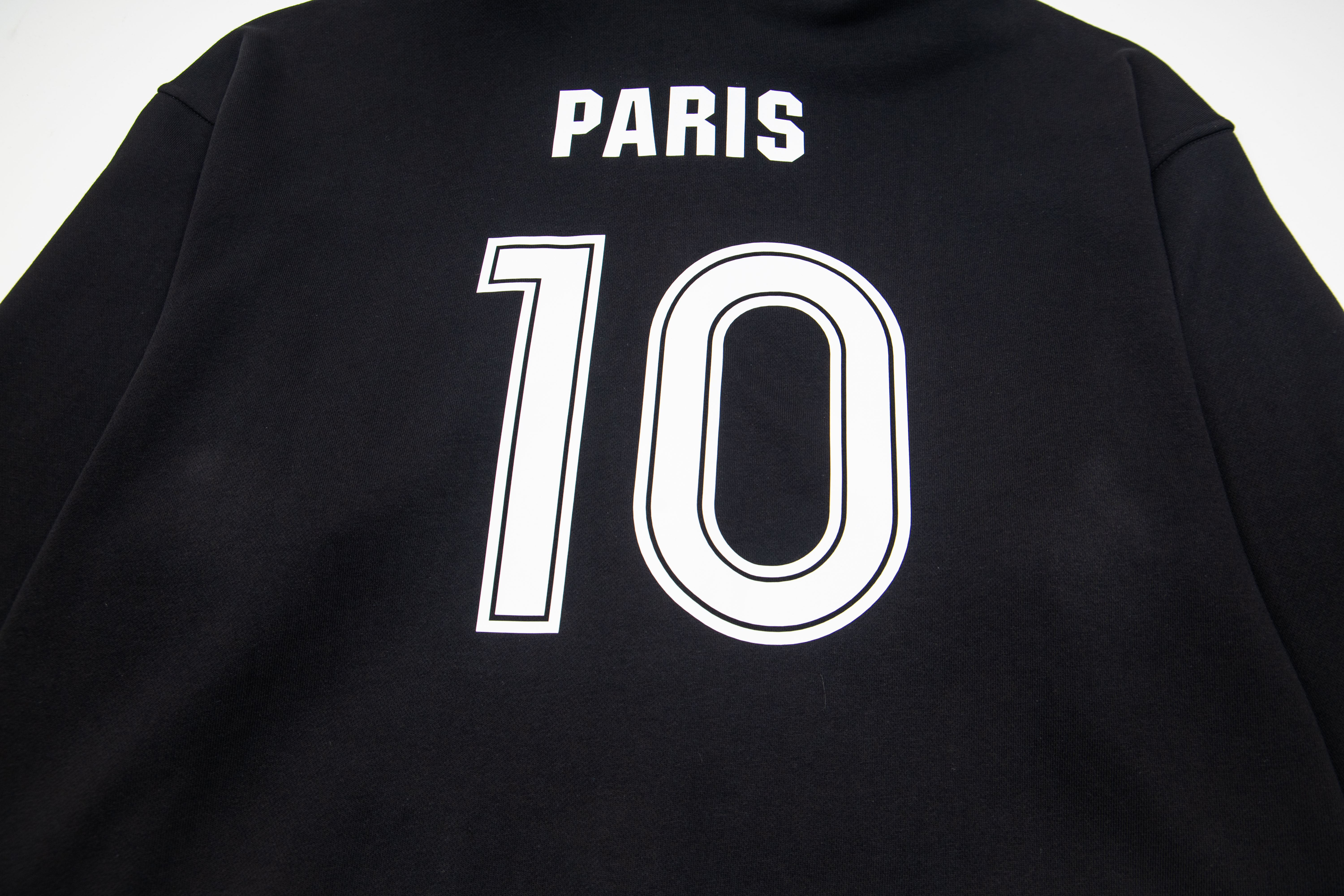 Balenciaga Paris Soccer Zip-up Hoodie Medium Fit 'Black White'(744457TPVS61070）