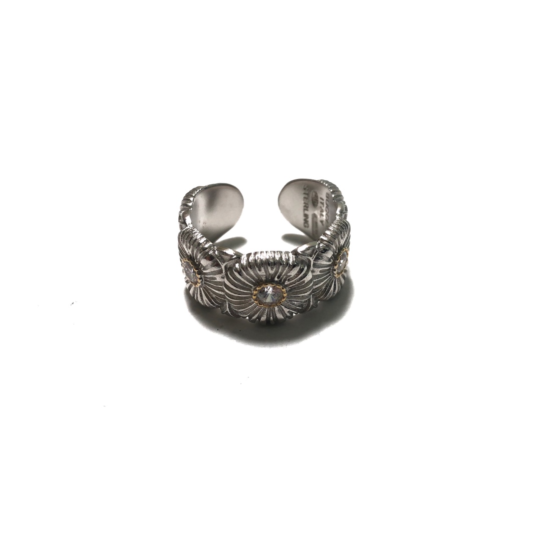 Blossomsブラウンダイヤモンドをあしらったシルバー&ヴェルメイユエターナルリング（CL856977-349634）