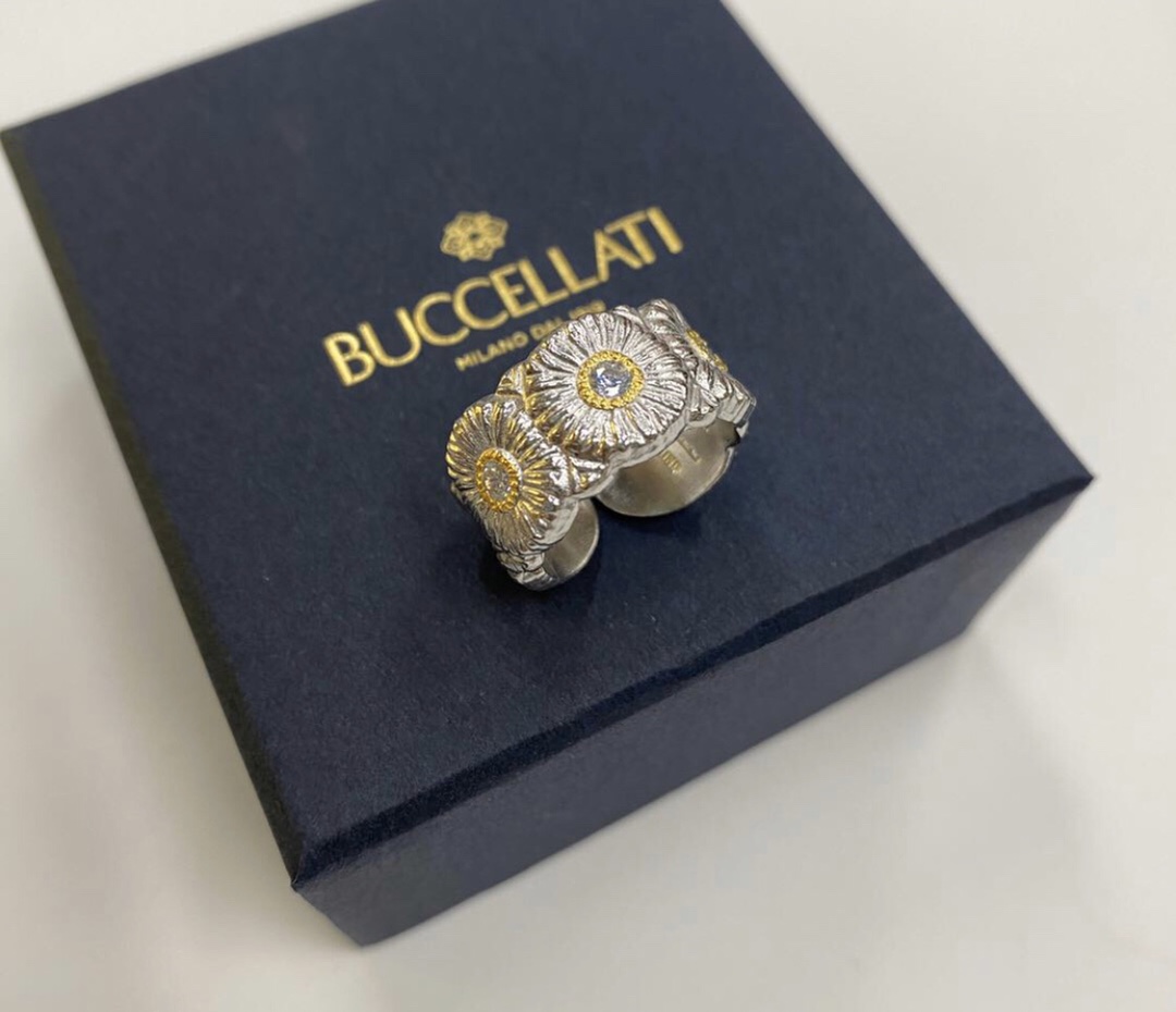 Blossomsブラウンダイヤモンドをあしらったシルバー&ヴェルメイユエターナルリング（CL856977-349634）