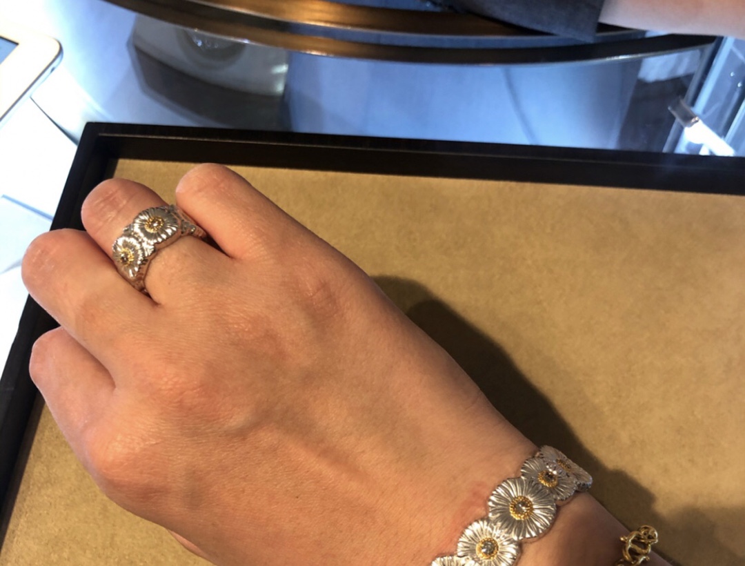 Blossomsブラウンダイヤモンドをあしらったシルバー&ヴェルメイユエターナルリング（CL856977-349634）