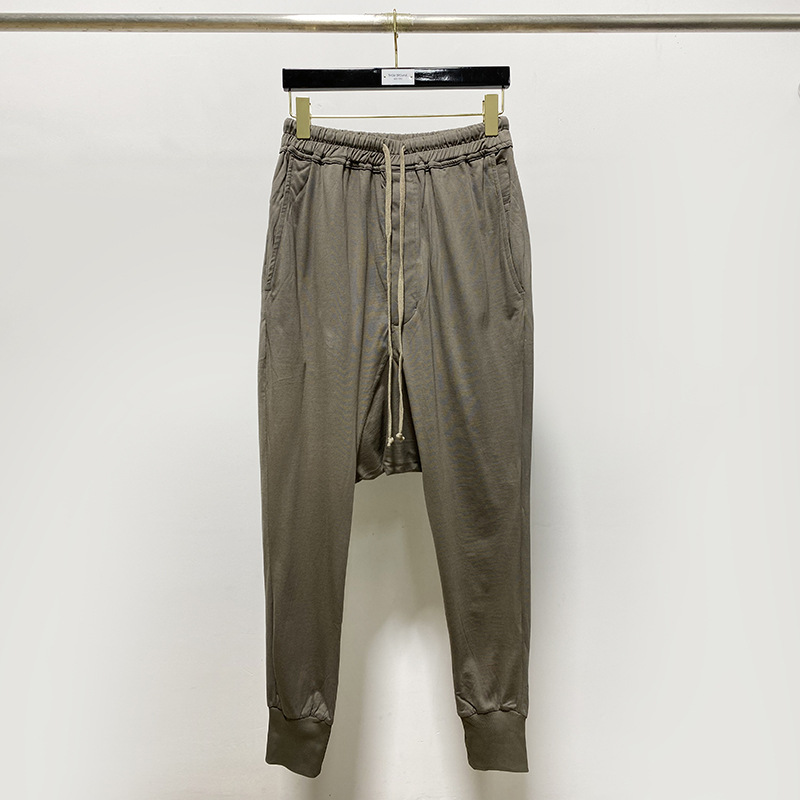 RICK OWENS Black Cotton Jersey Pants（DS01C6330 RN）