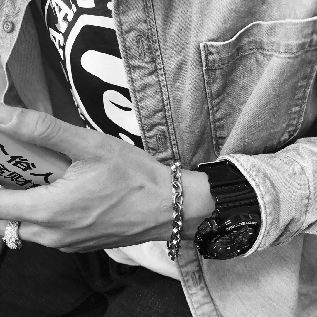 CHROME HEARTS クロムハーツ 厚みのあるブレスレット（PAPERCHAIN-银色）