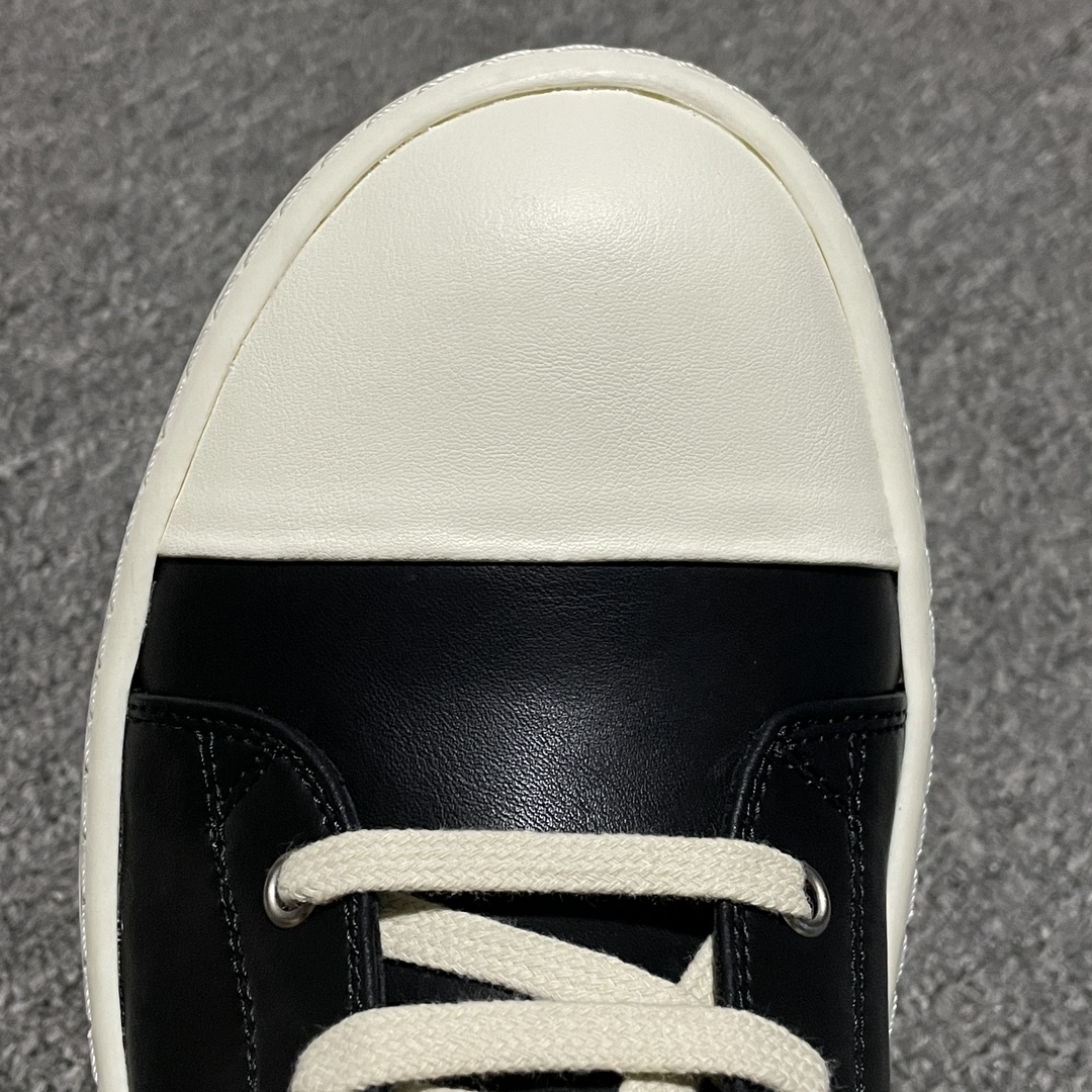 RICK OWENS/RO Black leather Lido sneakers(RR02C7859LOO-911)