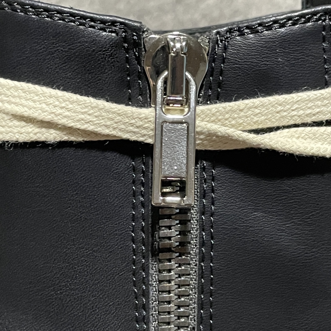 RICK OWENS/RO Black leather Lido sneakers(RR02C7859LOO-911)