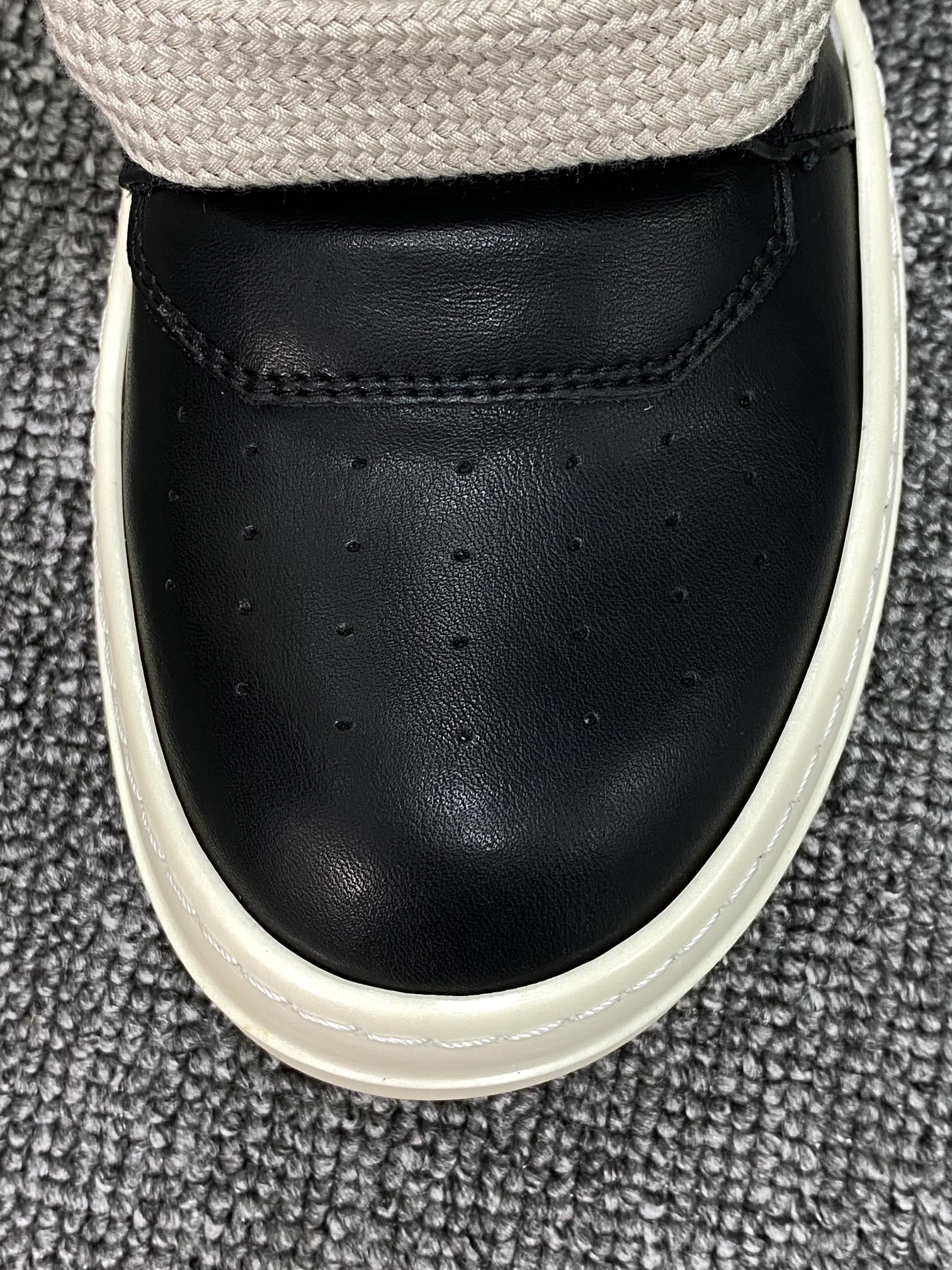 Rick Owens FogachineGeobasket SS22 full-grain calfskin sneakers (RU01B1894LPOW1-9111)