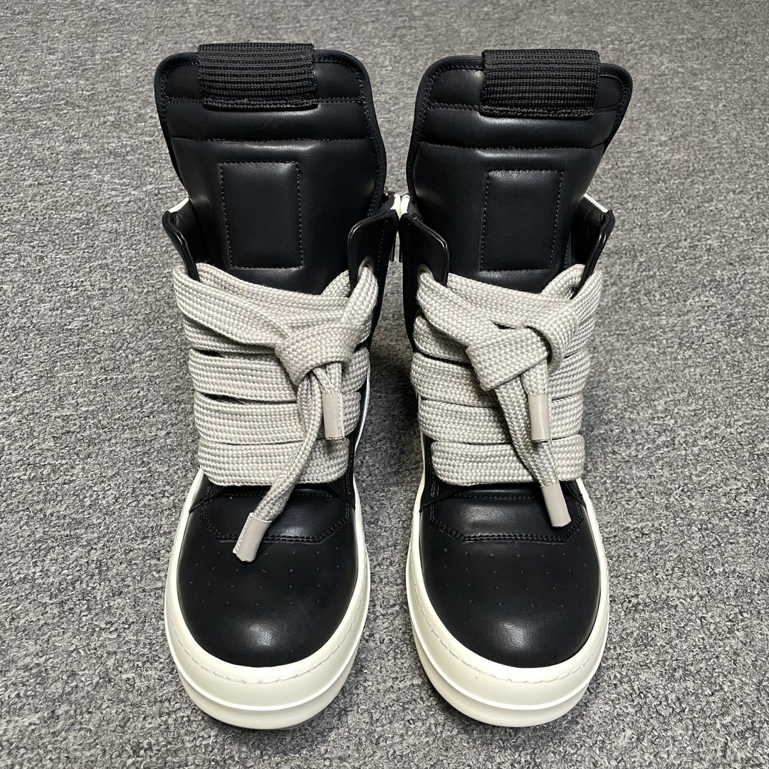 RICK OWENS/RO FogachineGeobasket SS22 full-grain calfskin  sneakers(RU01B1894LPOW1-9111)