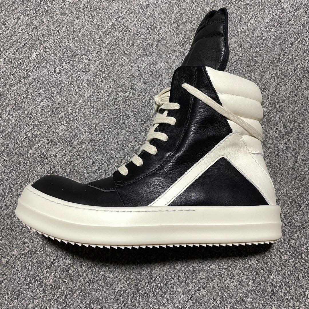 RICK OWENS FW20 Performa Geobasket leather high top sneakers (RU02B2894LPO-911)
