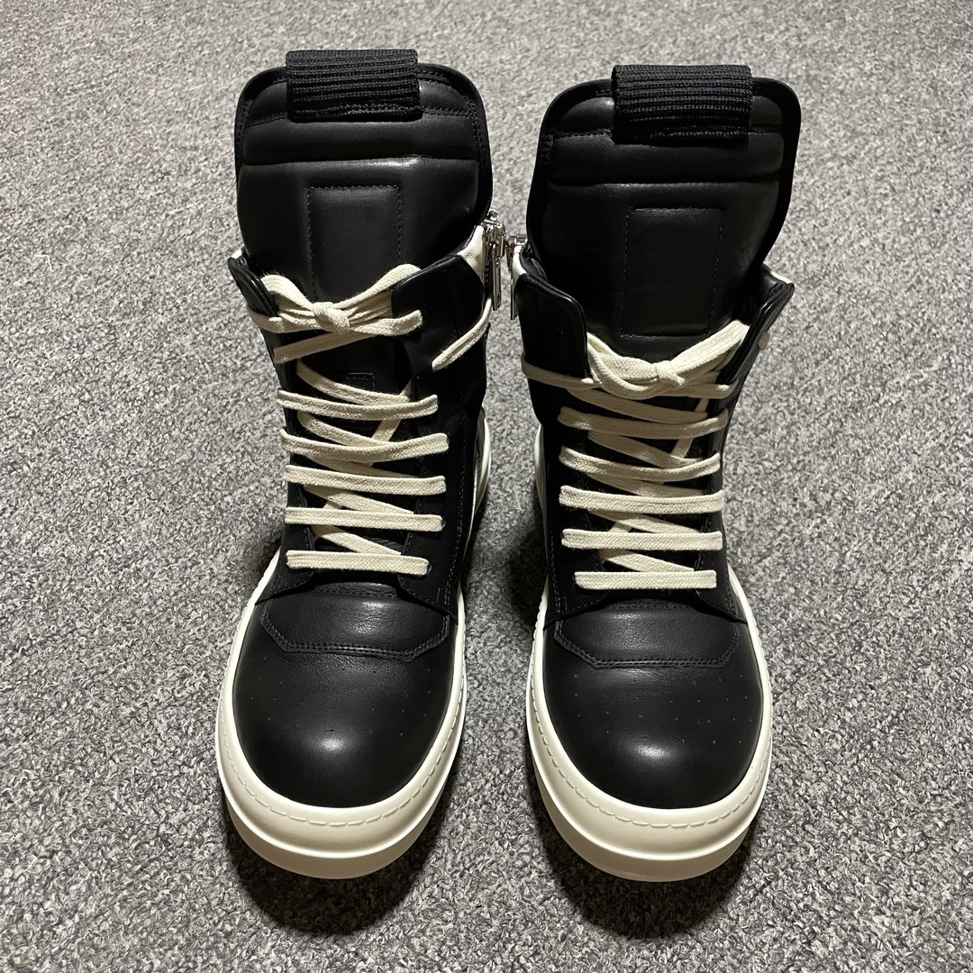 RICK OWENS FW20 Performa Geobasket leather high top sneakers (RU02B2894LPO-911)
