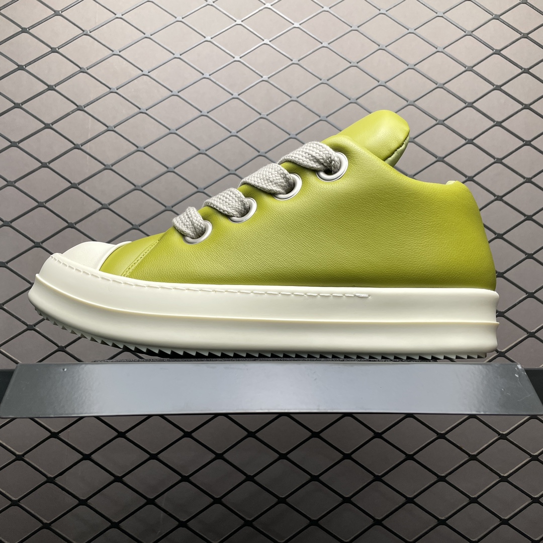 Rick Owens RO FW23 LUXOR low top sneakers "Light Green"(RU02C7893LLPW2-3211)