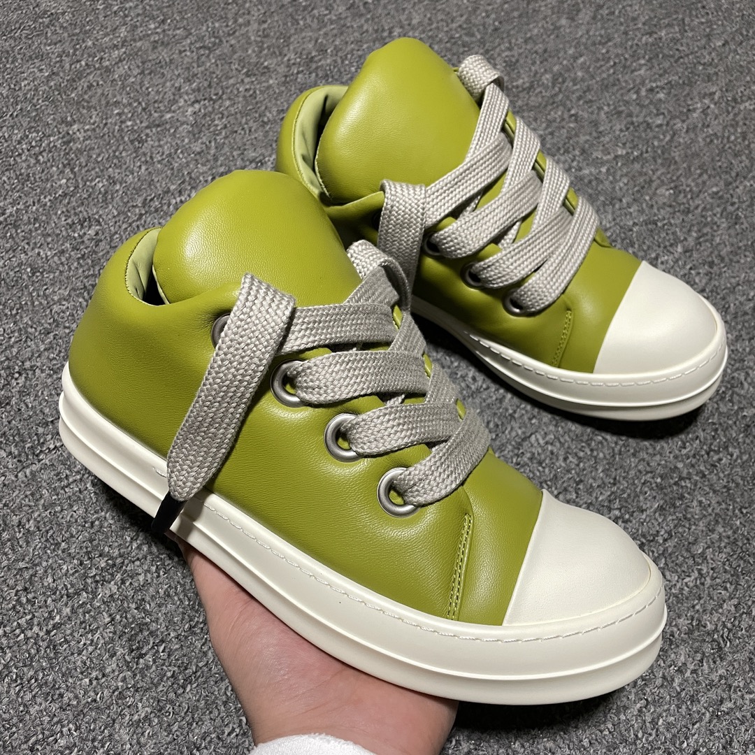Rick Owens RO FW23 LUXOR low top sneakers "Light Green"(RU02C7893LLPW2-3211)