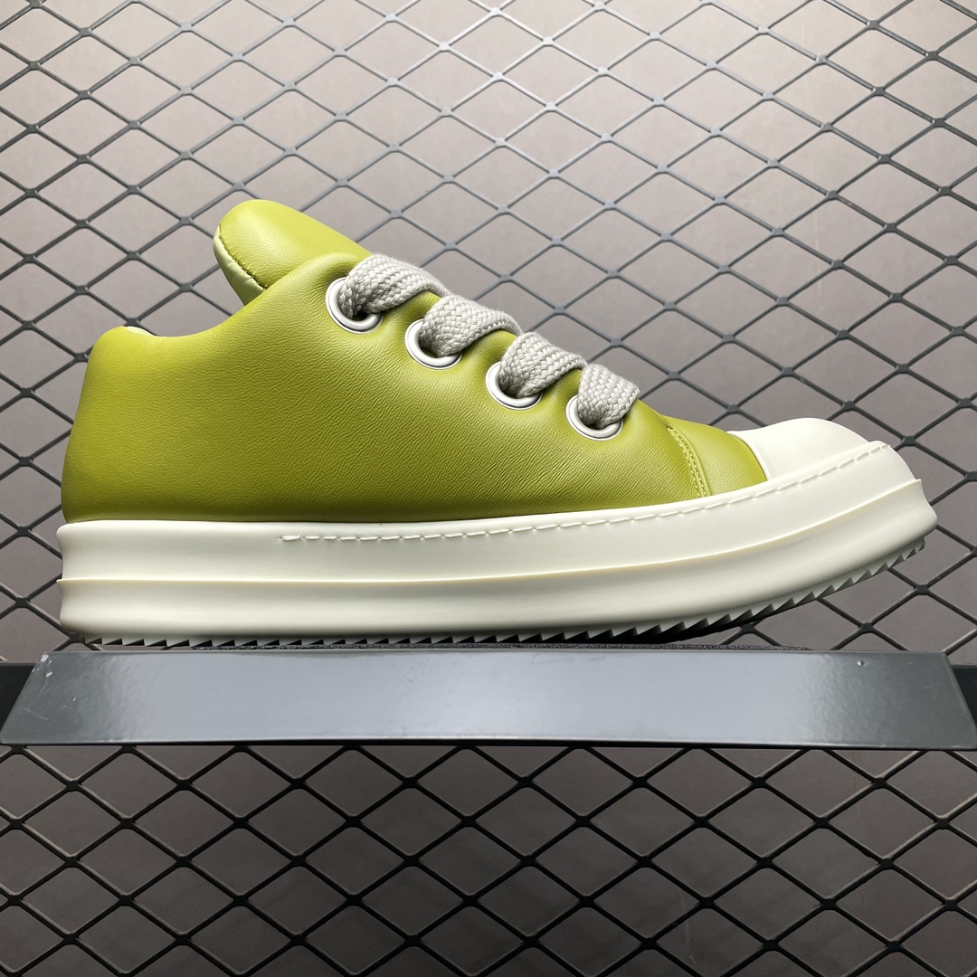 Rick Owens RO FW23 LUXOR low top sneakers "Light Green"(RU02C7893LLPW2-3211)