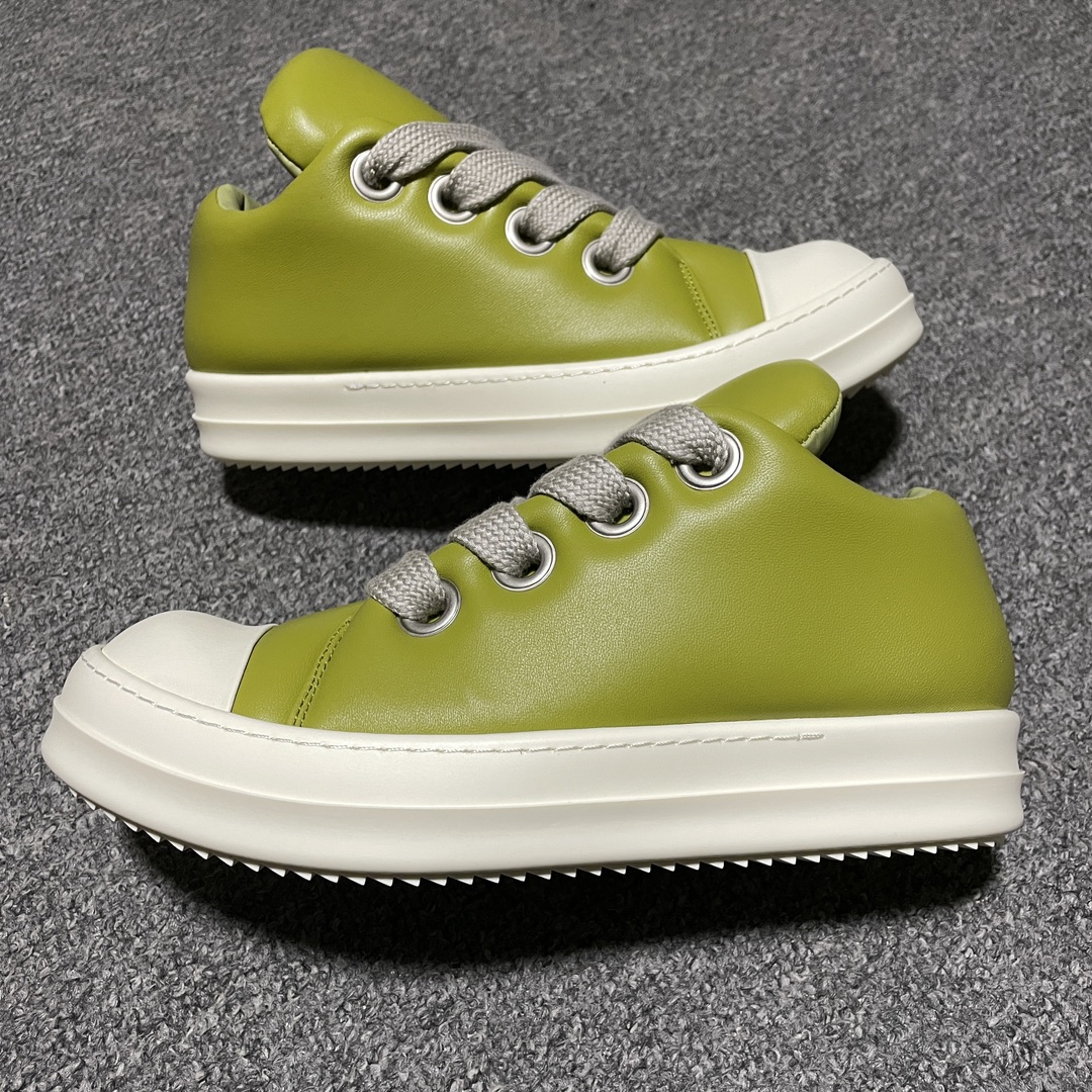 Rick Owens RO FW23 LUXOR low top sneakers "Light Green"(RU02C7893LLPW2-3211)