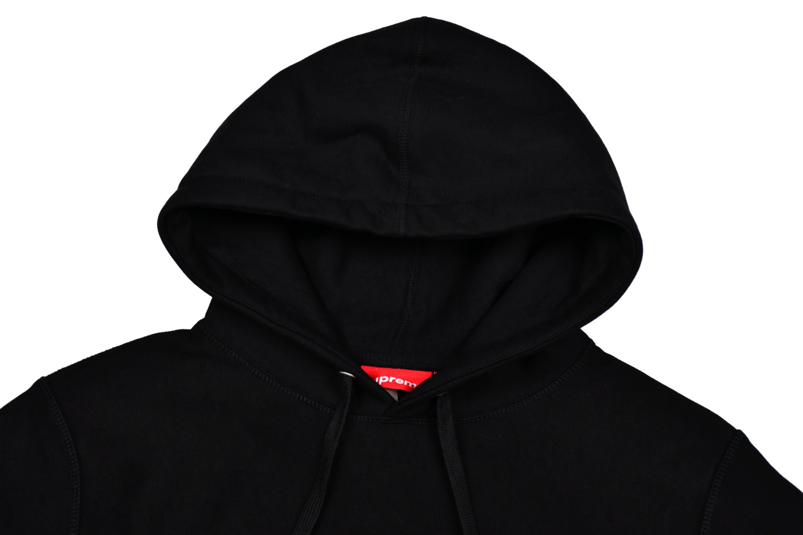 Supreme Satin Appliqué Hooded Sweatshirt“black”（SUP-FW18-438）