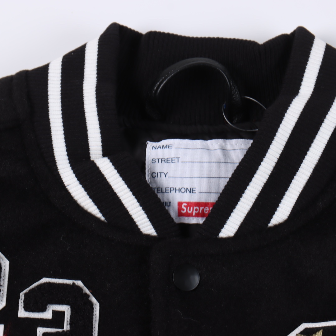 Supreme FW23 Baseball Jacket "Black"（SUP-FW23-003A）