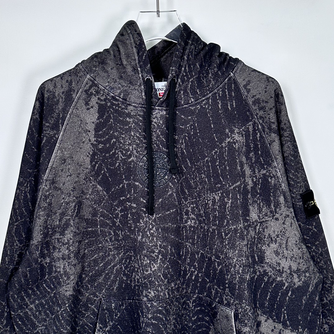 Supreme / Stone Island Hooded Sweatshirt "Black"（SUP-FW23-169）